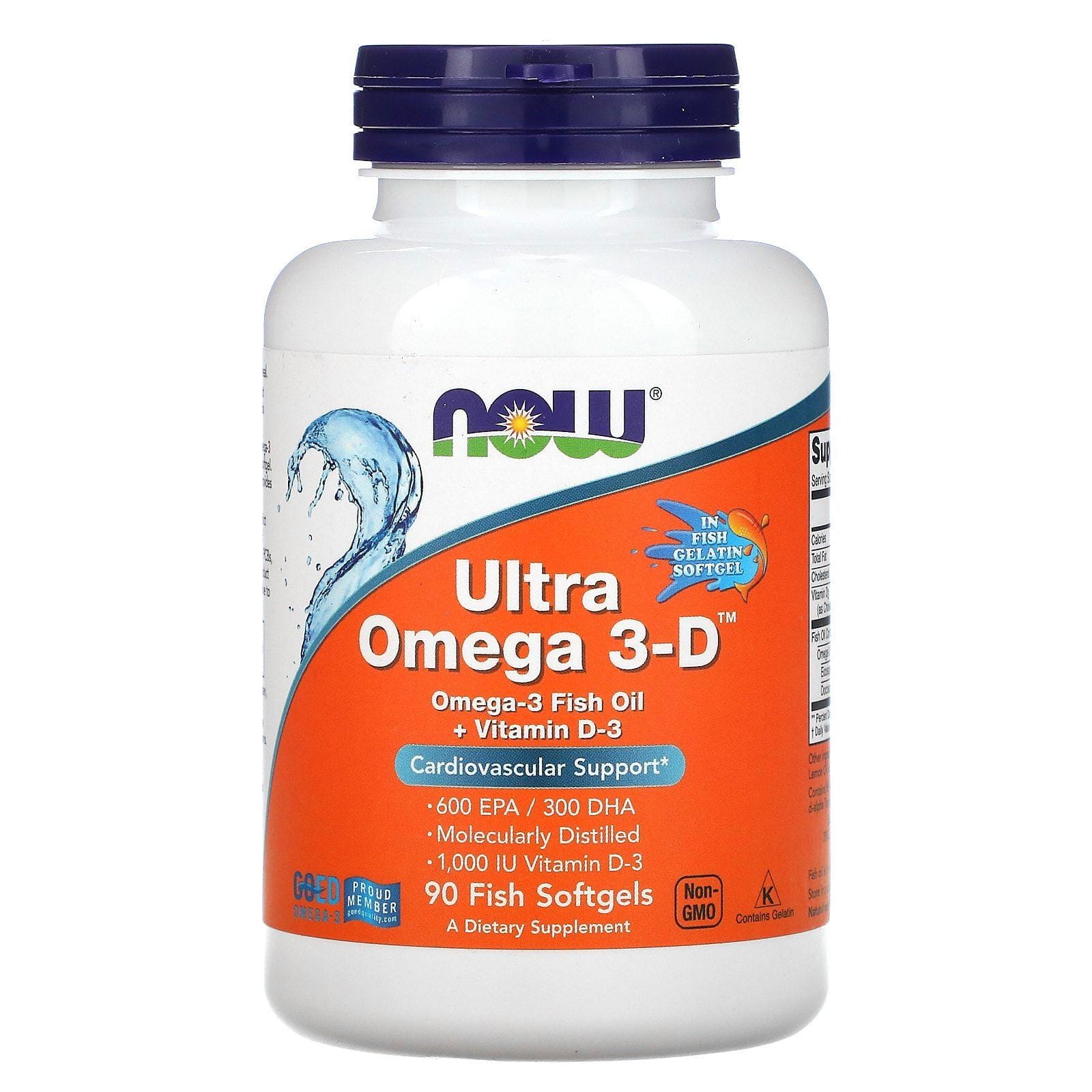 Now Foods, Ultra Omega-3 D, 90 cápsulas blandas de pescado