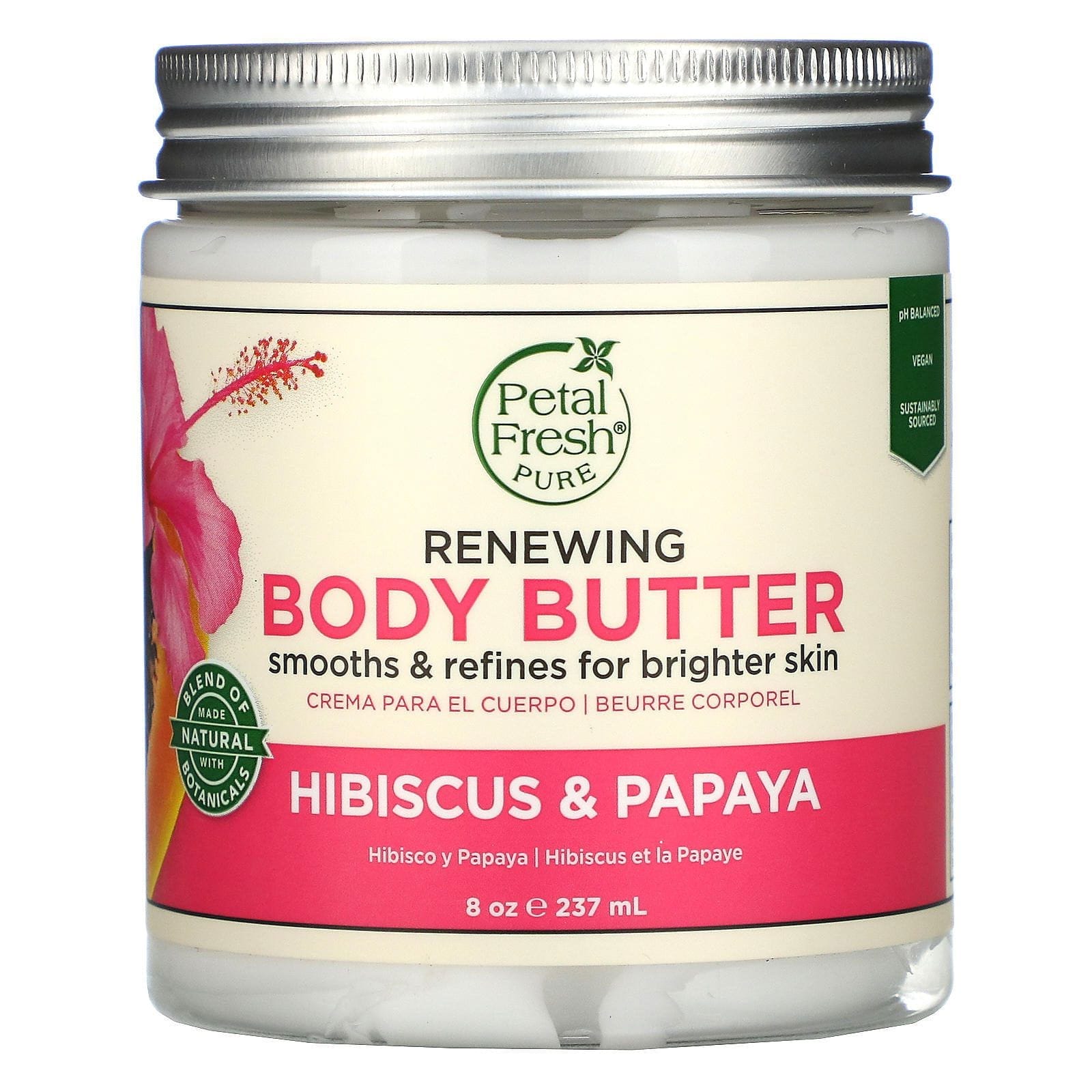 Petal Fresh, Pure, Mantequilla corporal, Tonificante, Hibisco y papaya, 237 ml (8 oz)
