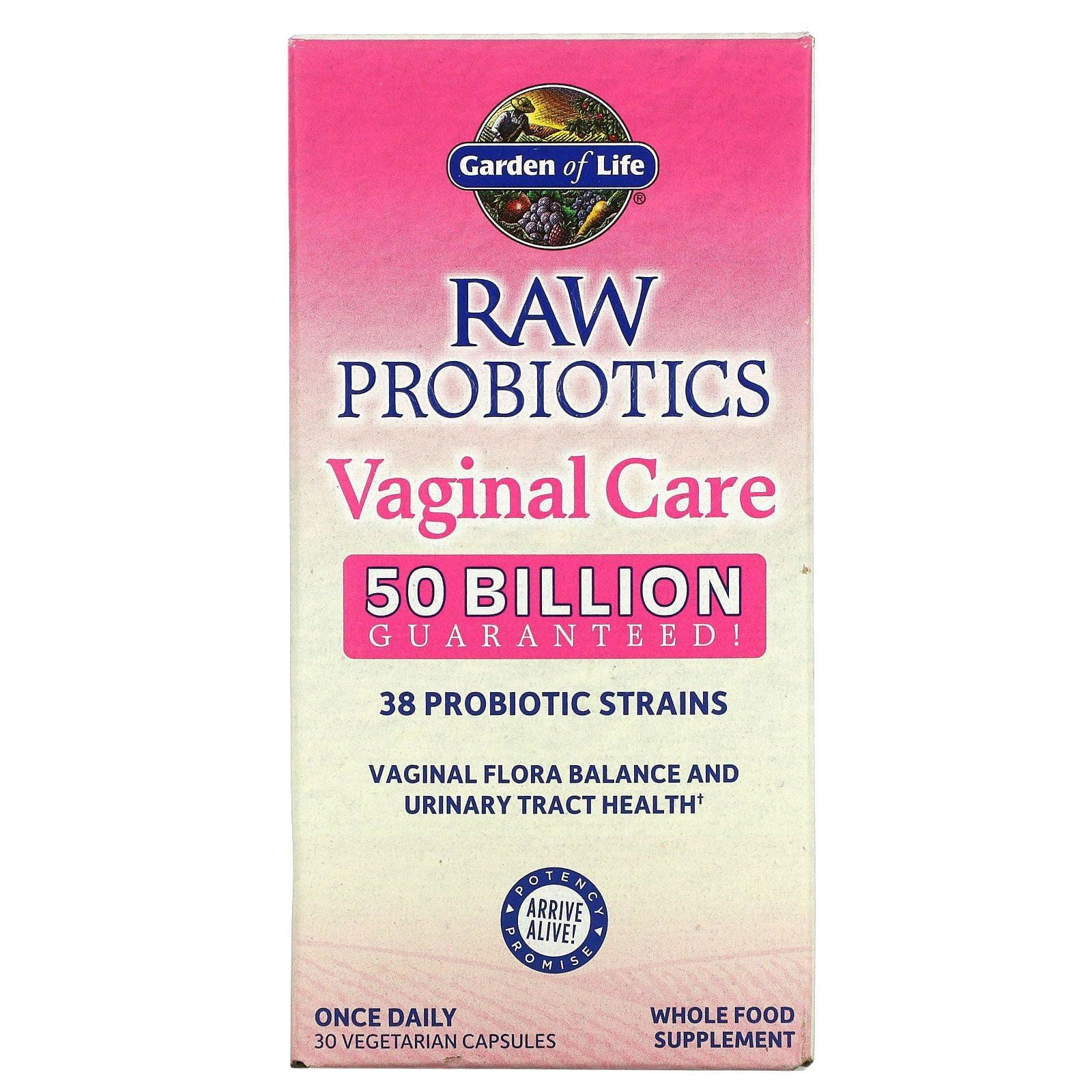 Garden of Life, RAW Probiotics, Cuidado vaginal, 30 cápsulas vegetales