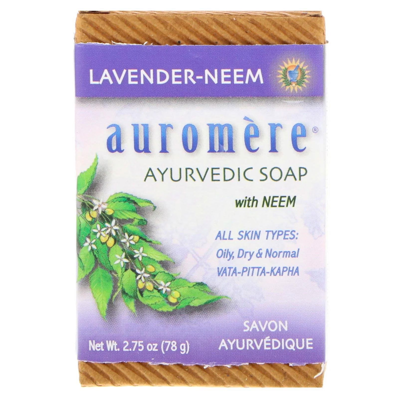 Auromere, Jabón Ayurvédico, Lavanda-Té, 2.75 oz (78 g)