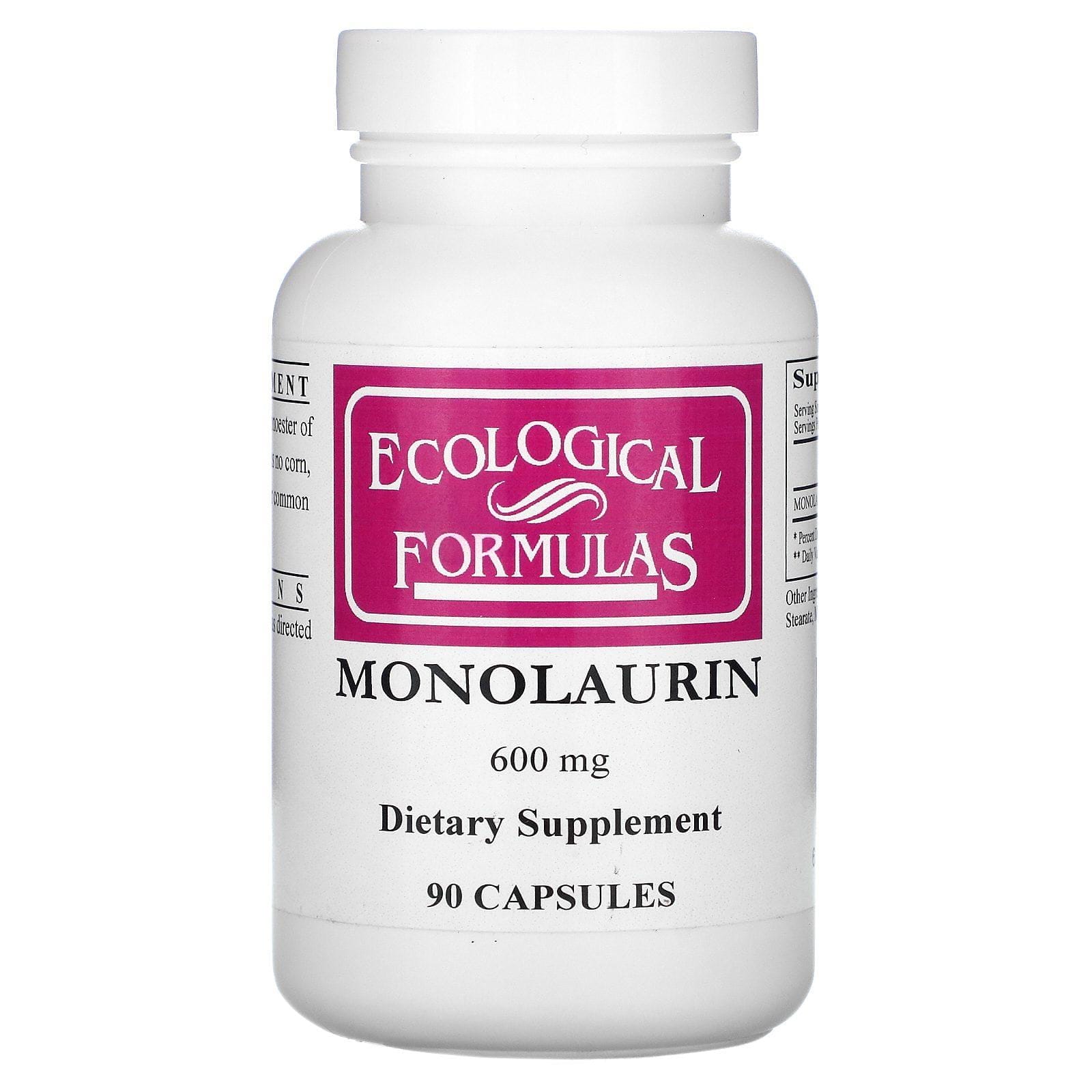 Ecological Formulas, Monolaurina, 600 mg, 90 cápsulas