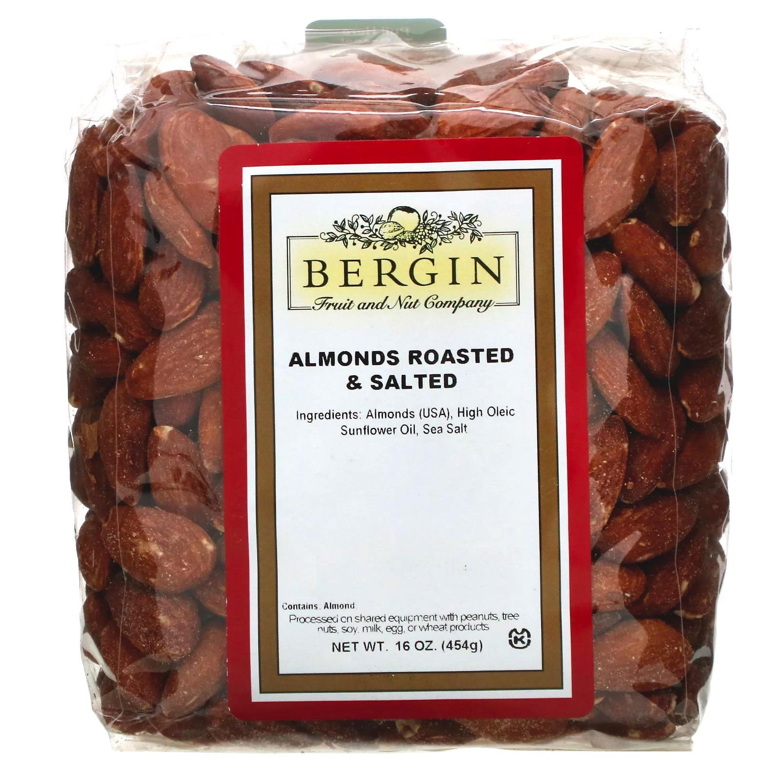 Bergin Fruit and Nut Company, Almendras Tostadas con Sal, 16 oz (454 g)