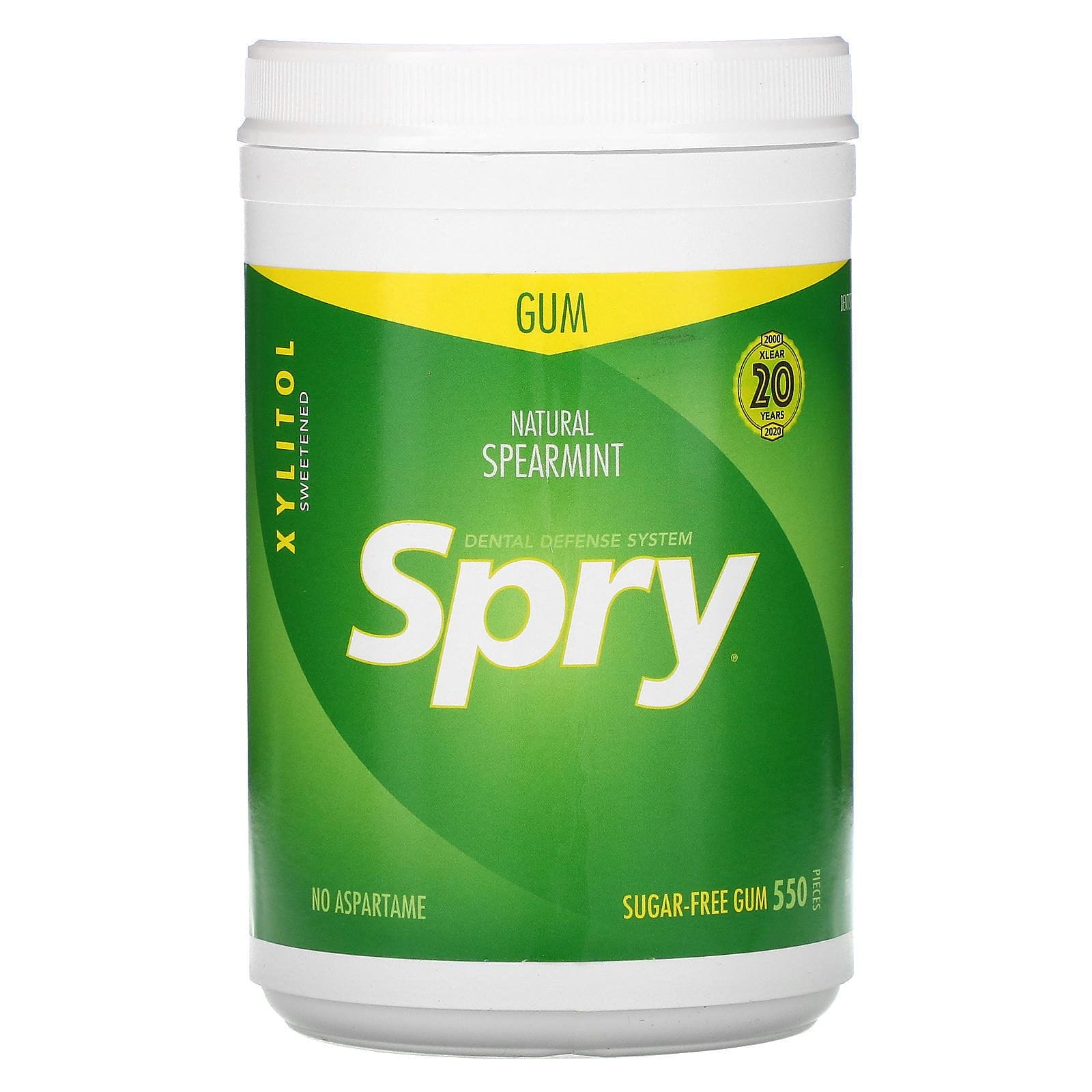 Xlear, Spry, Chicles, Hierbabuena natural, Sin azúcar, 550 piezas (660 g)