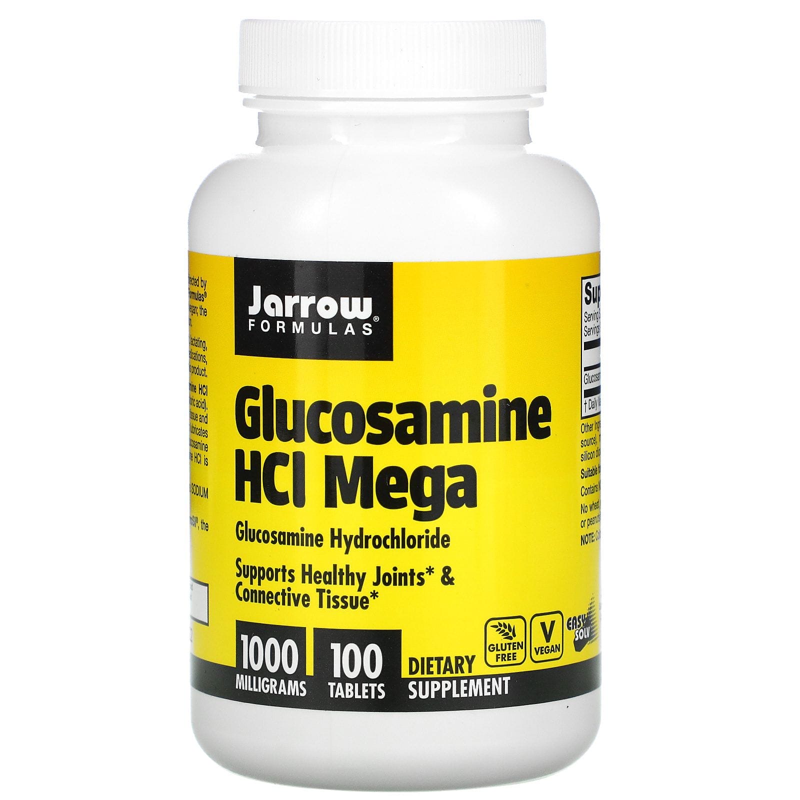 Jarrow Formulas, Glucosamine HCI Mega, clorhidrato de glucosamina, 1000 mg, 100 tabletas
