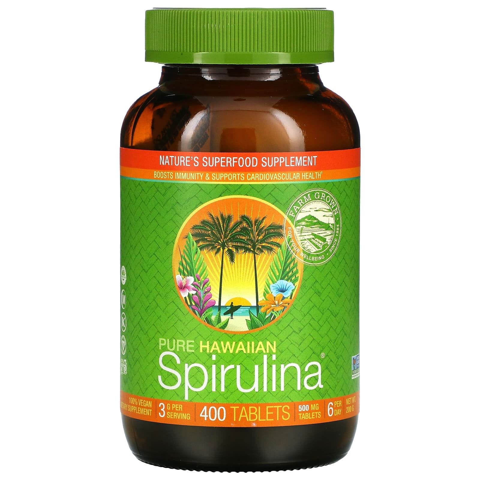 Nutrex Hawaii, Pure Hawaiian Spirulina, Espirulina pura, 400 comprimidos
