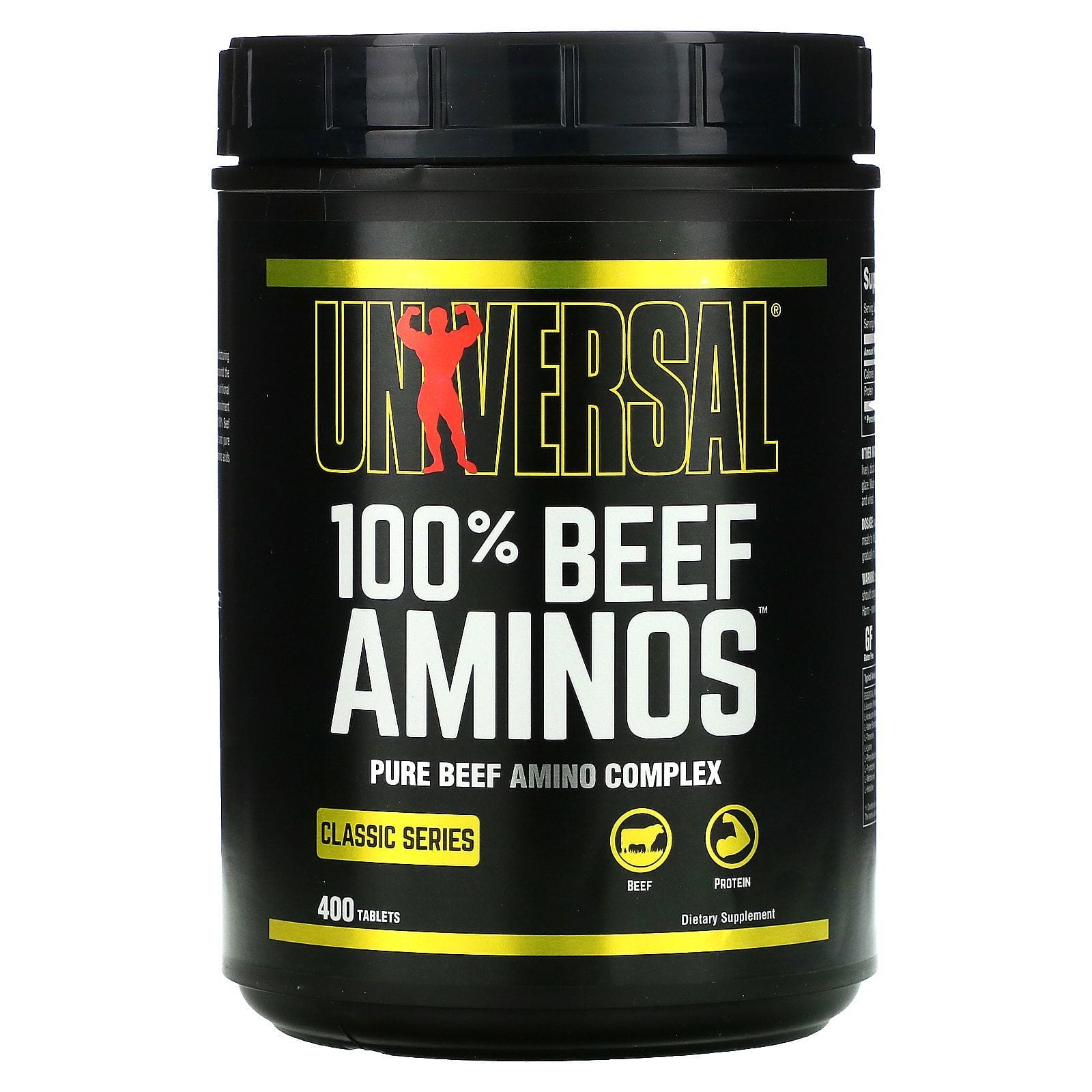 Universal Nutrition, 100% Aminos de Res, Suplemento de Aminoácidos de Liberación Sostenida, 400 Tabletas