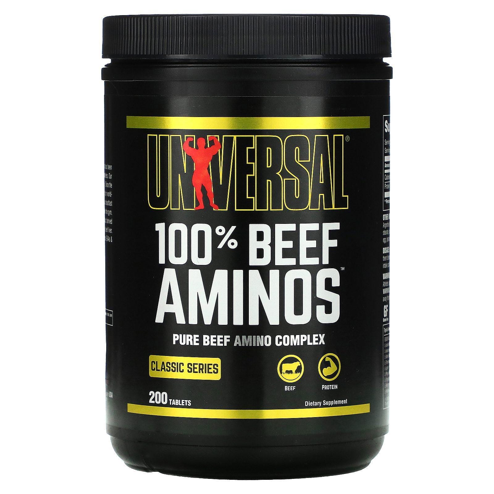 Universal Nutrition, Aminoácidos 100% vacunos, 200 comprimidos