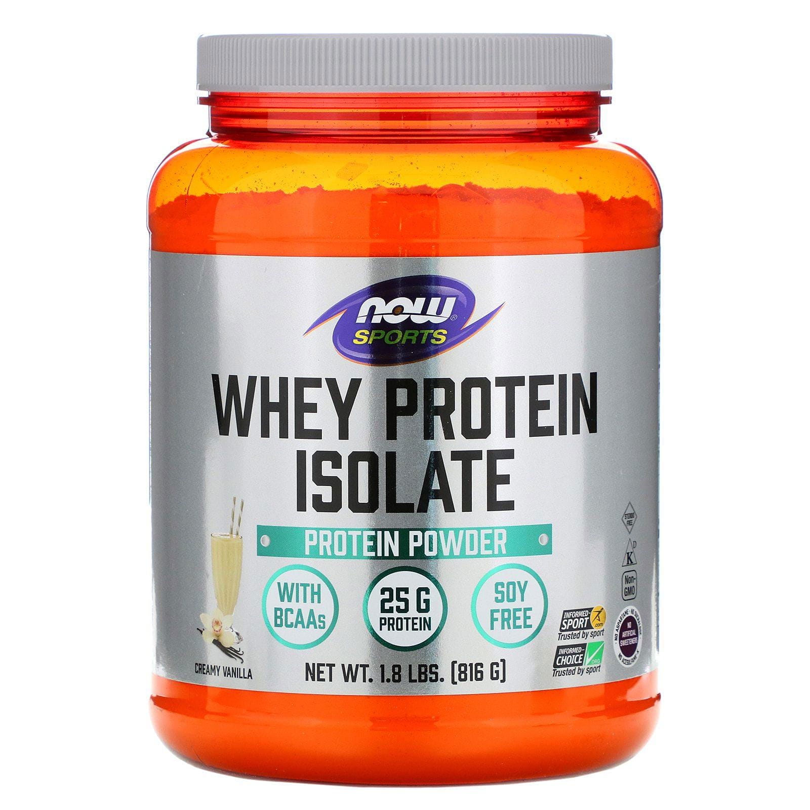 Now Foods, Deportes, aislado de proteína de suero, en polvo, vainilla natural, 1.8 lbs (816 g)