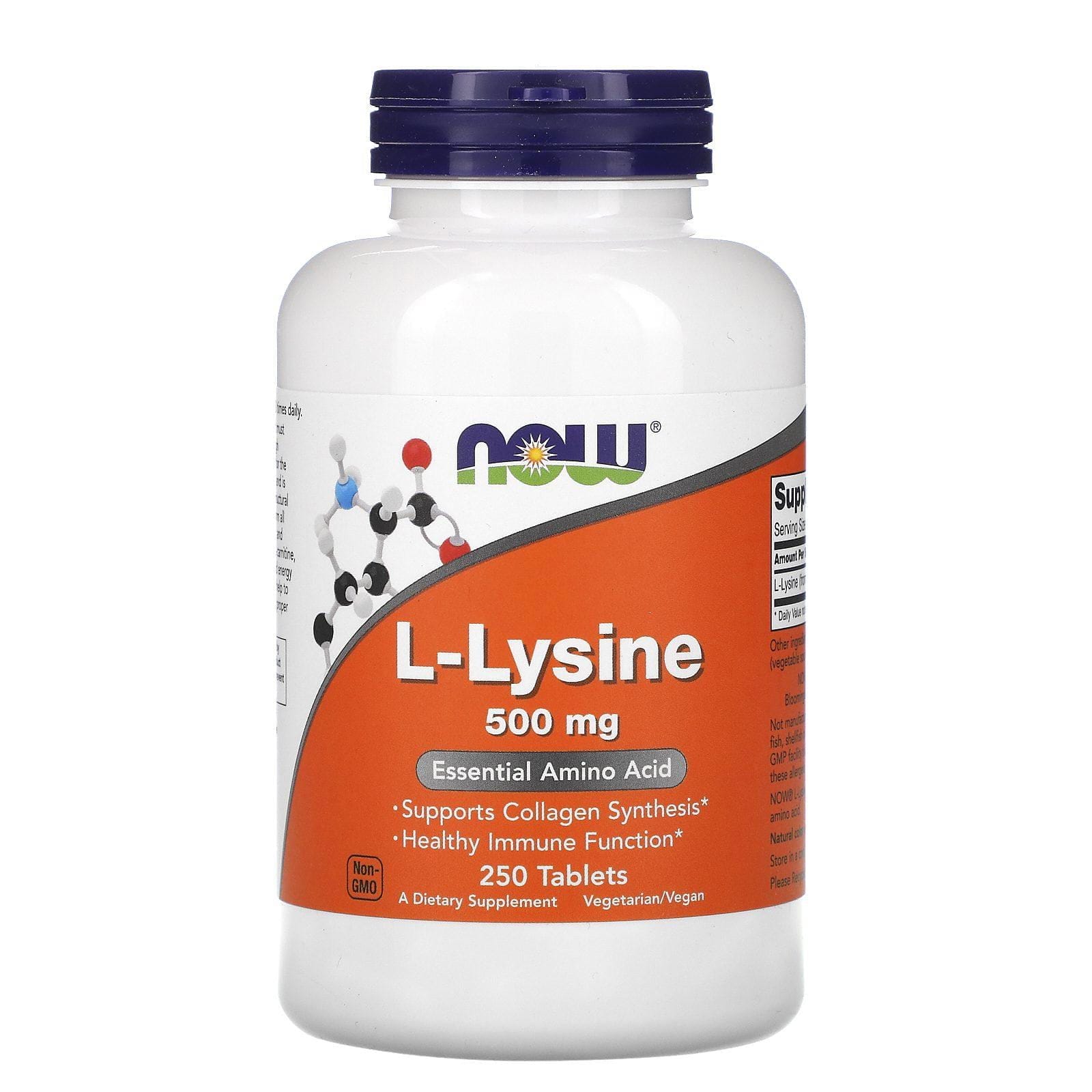 Now Foods, L-lisina, 500 mg, 250 tabletas