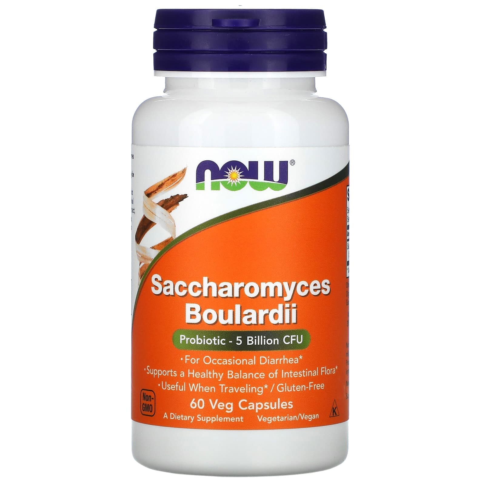 NOW Foods, Saccharomyces boulardii, 60 cápsulas vegetales