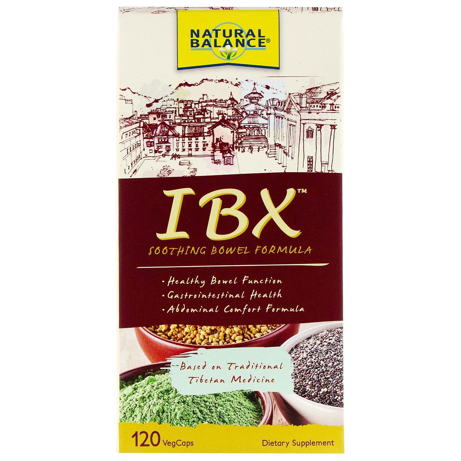 Natural Balance, Fórmula Calmante Intestinal IBX, 120 Cápsulas Vegetarianas