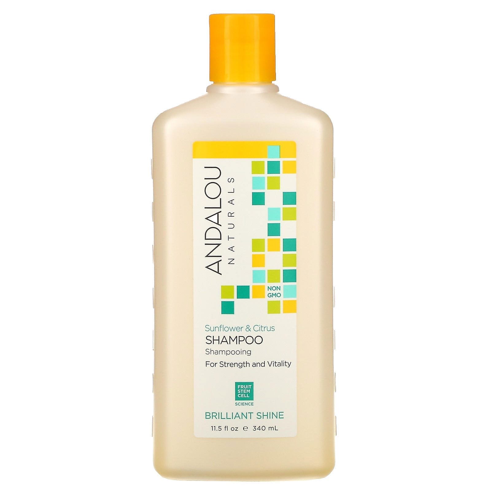 Andalou Naturals, Shampoo, Brilliant Shine, For Strength and Vitality, Sunflower & Citrus, 11.5 fl oz (340 ml)