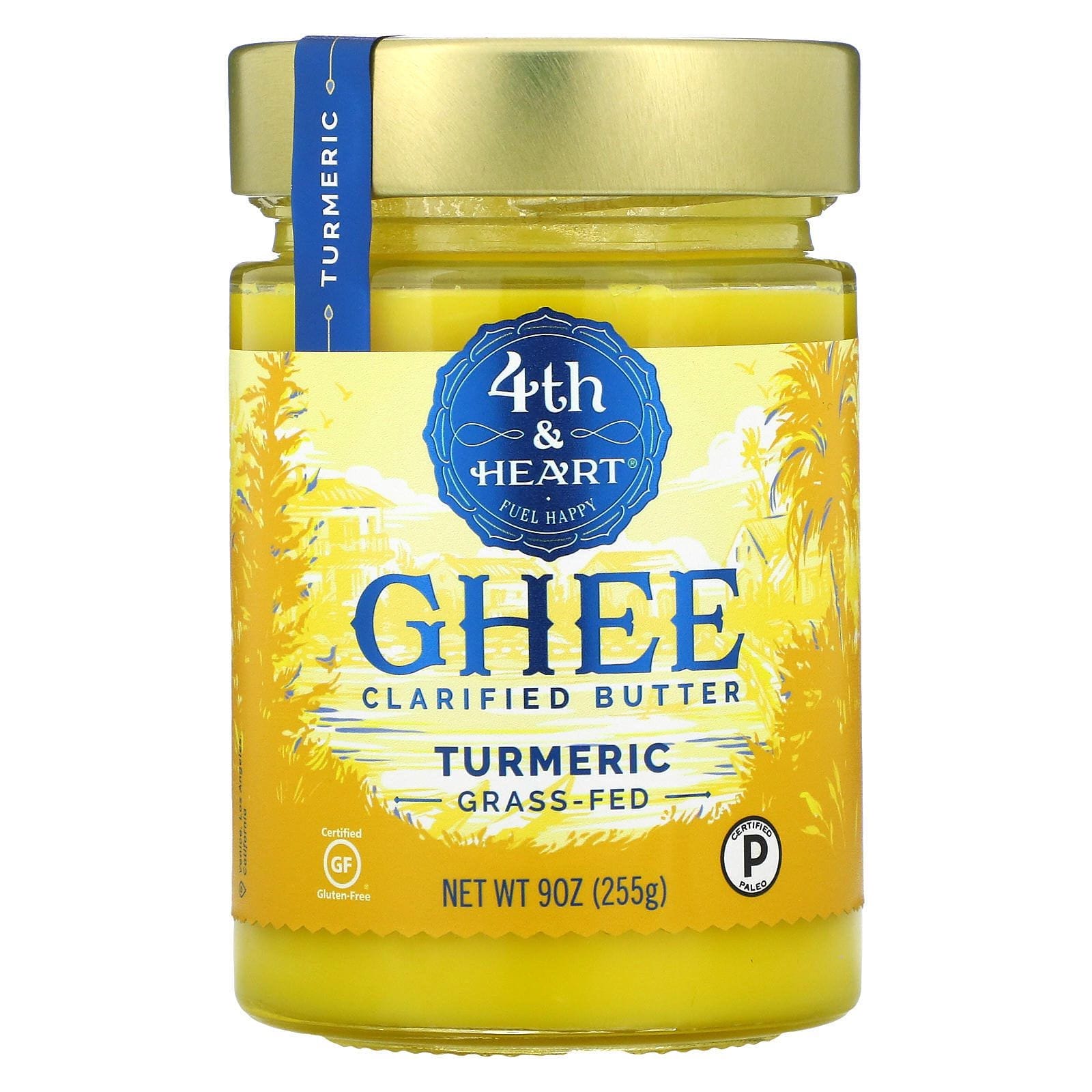 4th & Heart, Manteca clarificada ghee, de animales críados a pastura, cúrcuma, 255 g (9 oz)