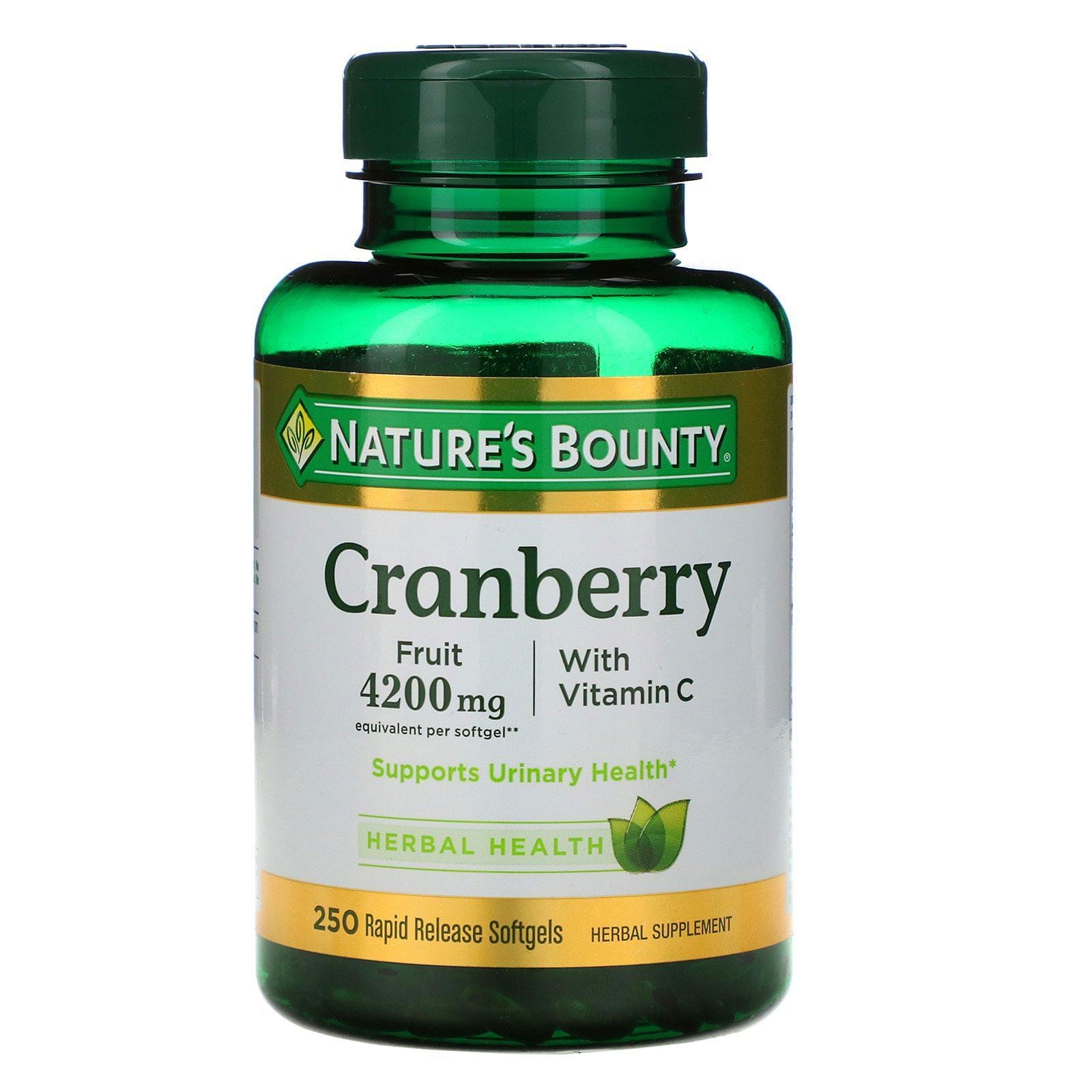Nature's Bounty, Arándano rojo con vitamina C, 250 cápsulas blandas de liberación rápida