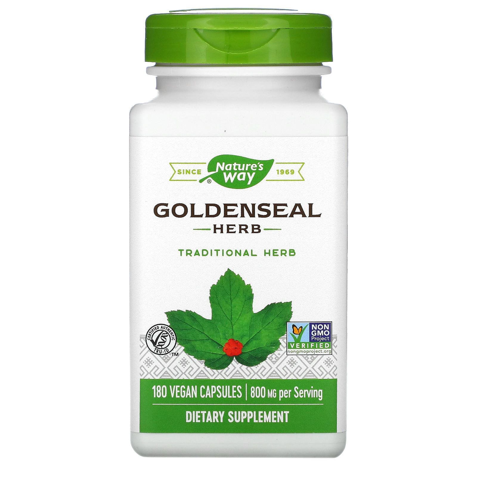 Nature's Way, Goldenseal, Herb, 400 mg, 180 Vegetarian Capsules