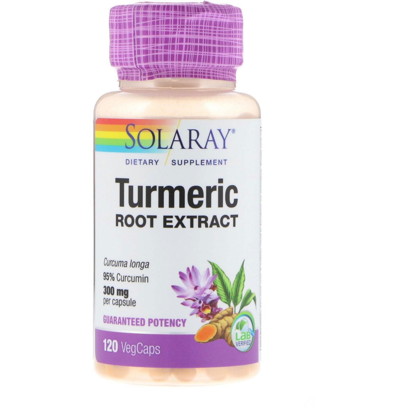 Solaray, Extracto de raíz de cúrcuma, 300 mg, 120 cápsulas vegetarianas