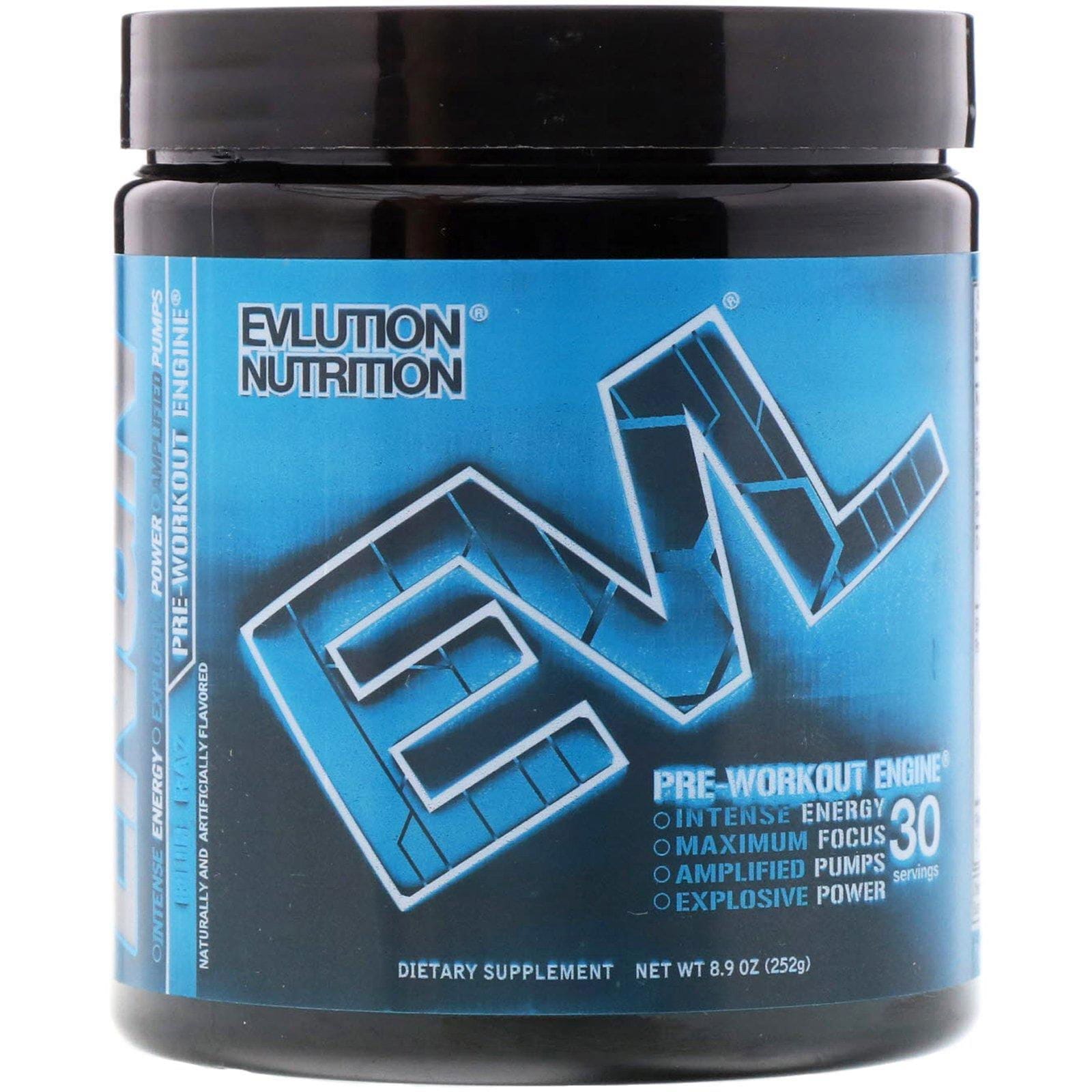 EVLution Nutrition, ENGN pre-entrenamiento, frambuesa azul, 8,9 onzas (252 g)