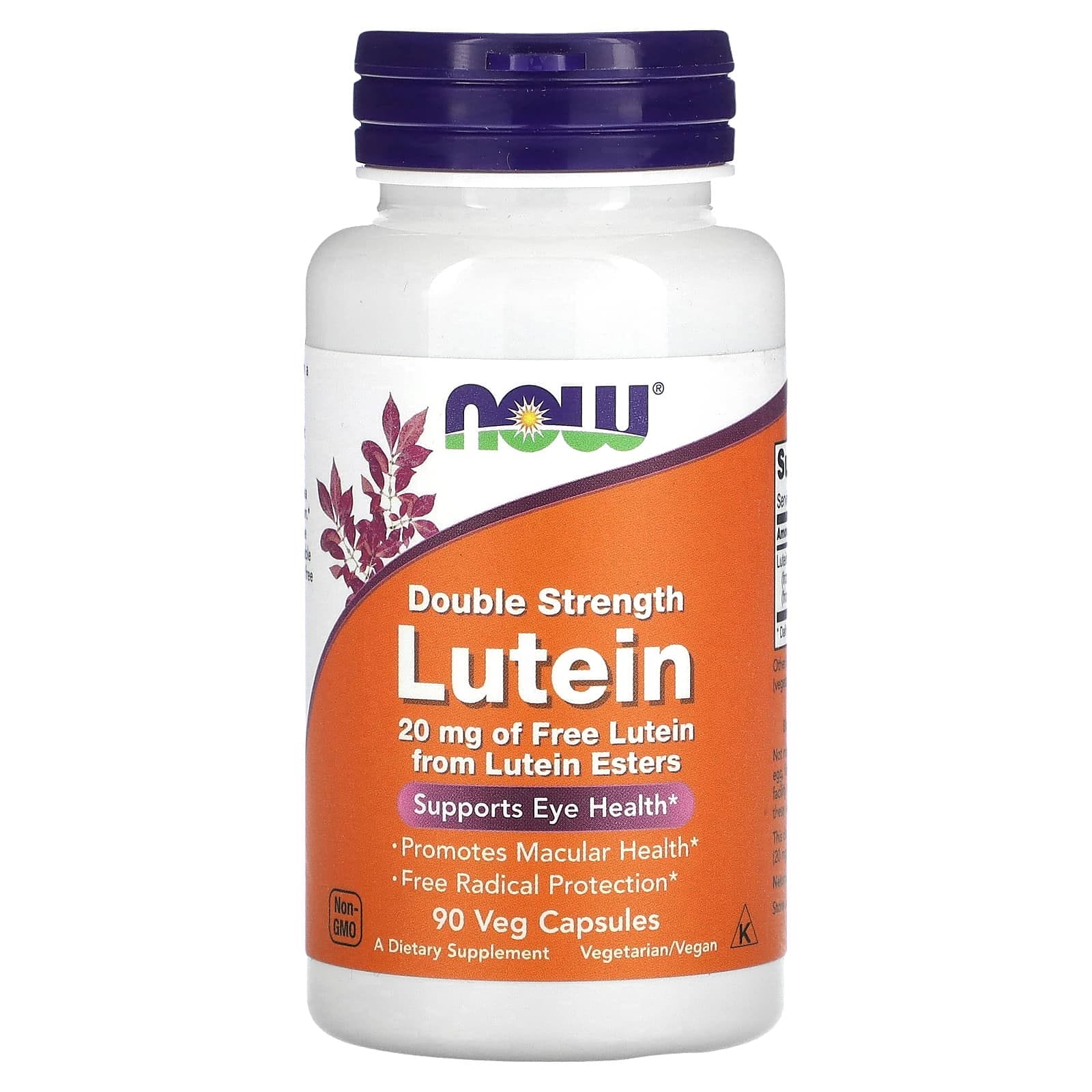 NOW Foods, Luteína, concentración doble, 90 cápsulas vegetales