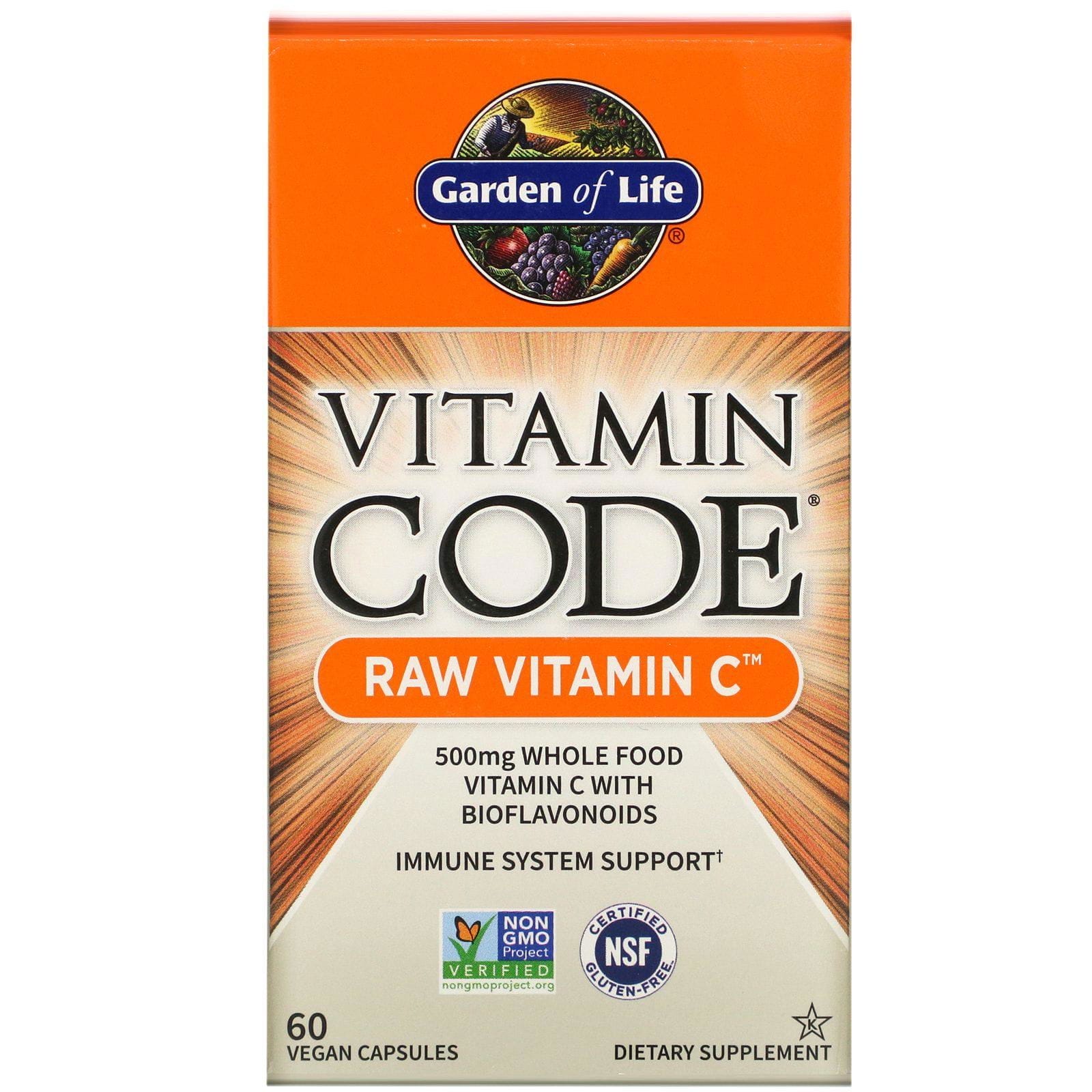 Garden of Life, Vitamin Code, RAW Vitamin C, 60 cápsulas veganas