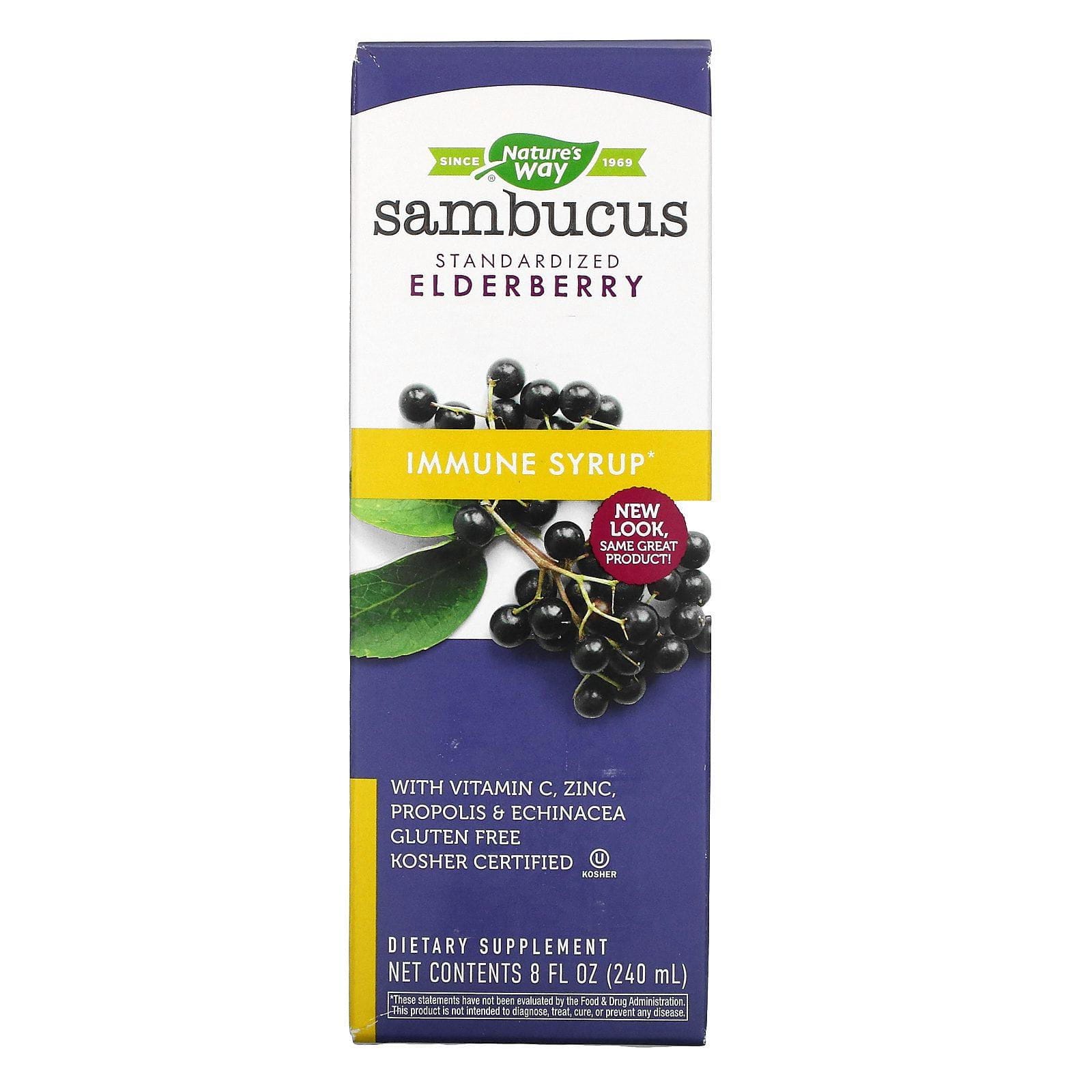 Nature's Way, Sambucus Immune Syrup, Elderberry, Standardized, 8 fl oz (240 ml)
