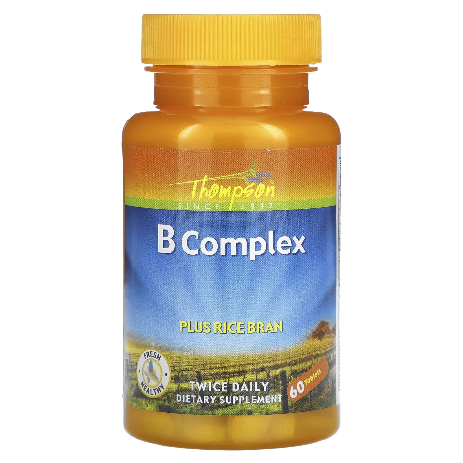 Thompson, B Complex, con salvado de arroz, 60 comprimidos