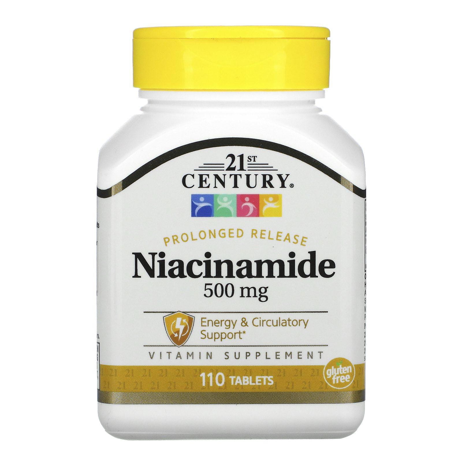 21st Century, Niacinamida de liberación prolongada, 500 mg, 110 comprimidos