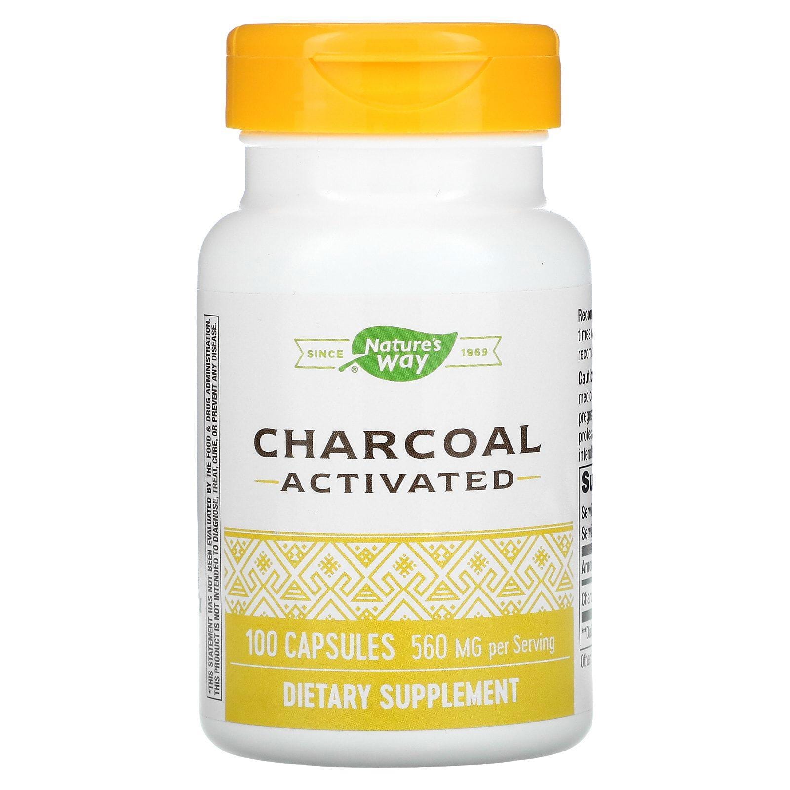 Nature's Way, Charcoal Activated, 560 mg, 100 Capsules