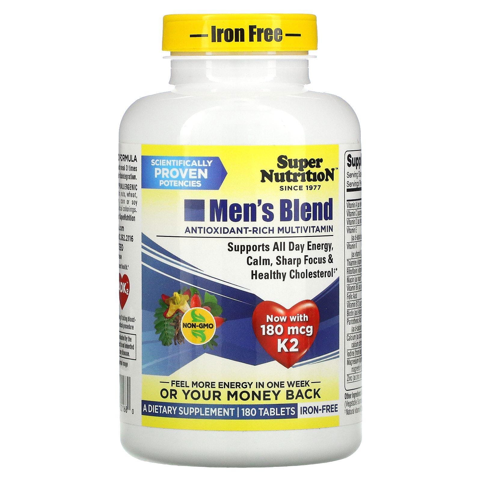 Super Nutrition, Mezcla para hombres, Sin hierro, 180 comprimidos
