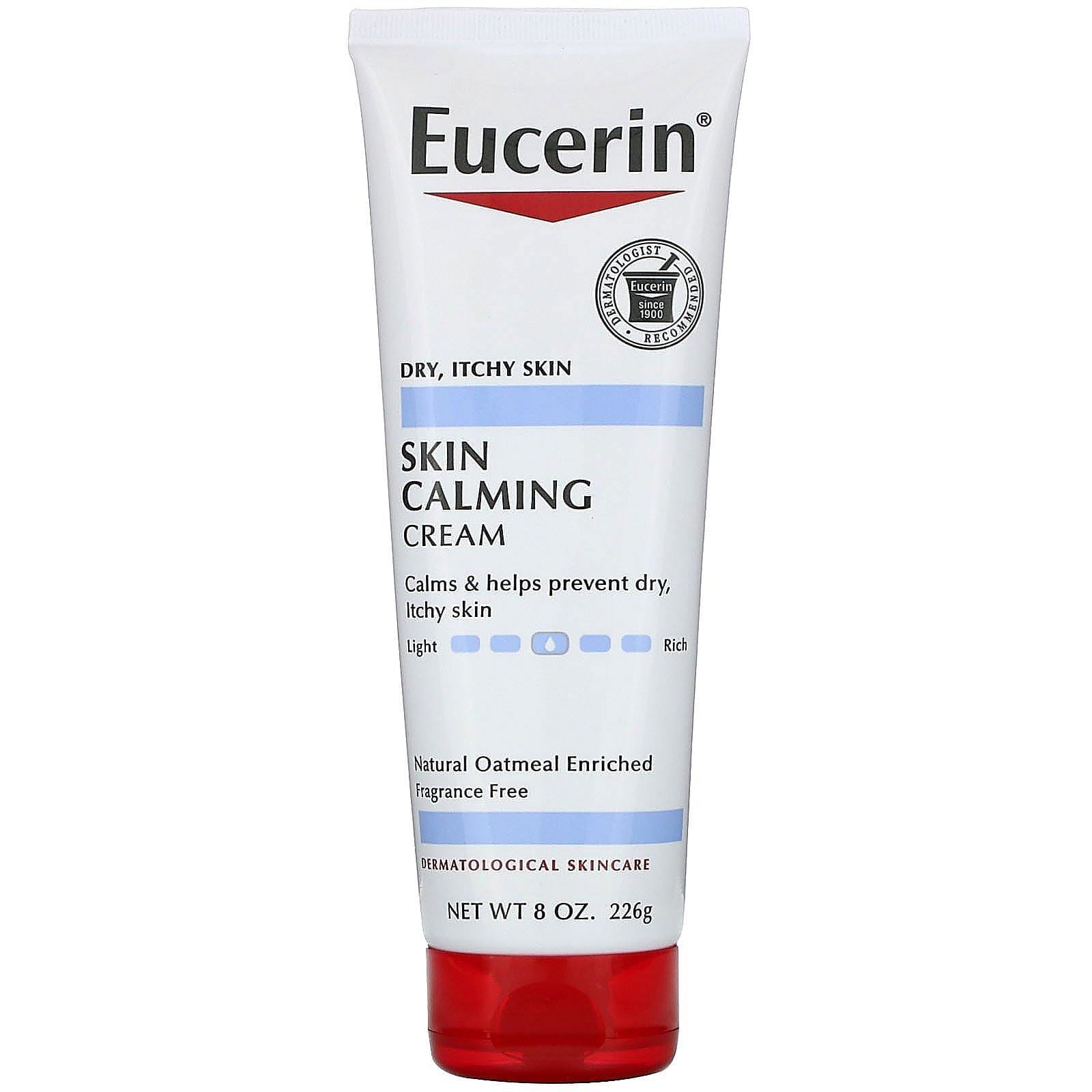 Eucerin, Crema calmante para la piel, Piel seca e irritada, Sin fragancia, 8.0 oz (226 g)