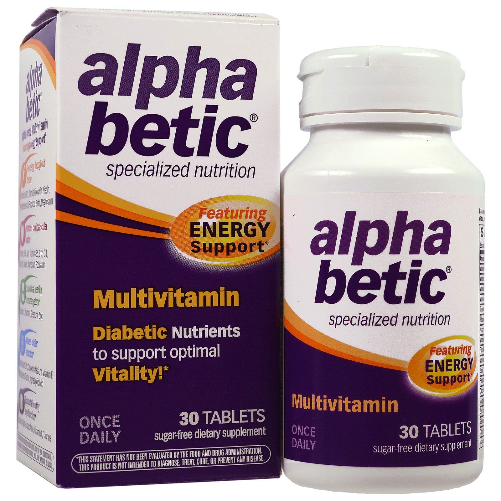 Abkit, Alpha Betic, Multivitamínico, 30 comprimidos