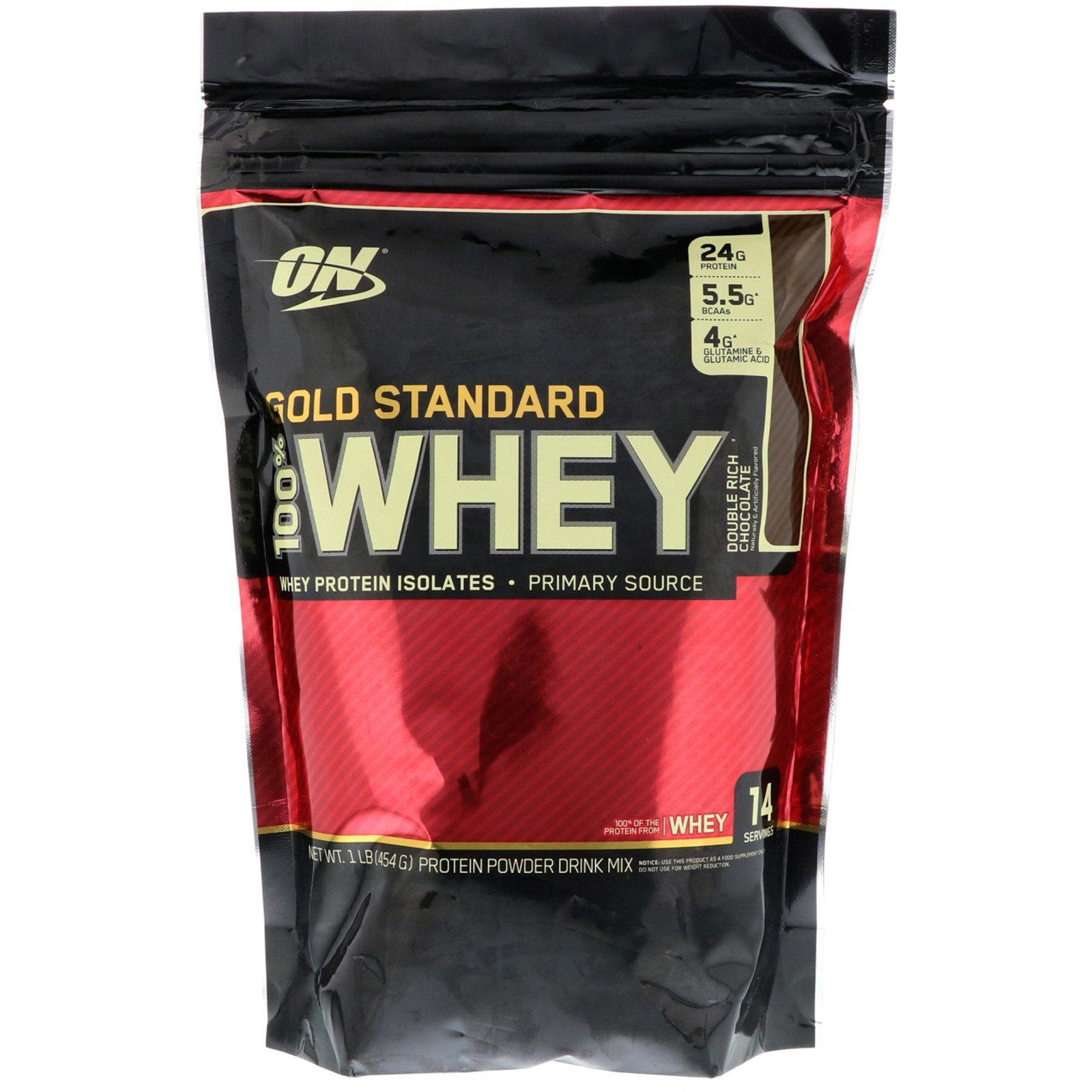 Optimum Nutrition, Gold Standard 100% Whey, Double Rich Chocolate, 1 lb (454 g)