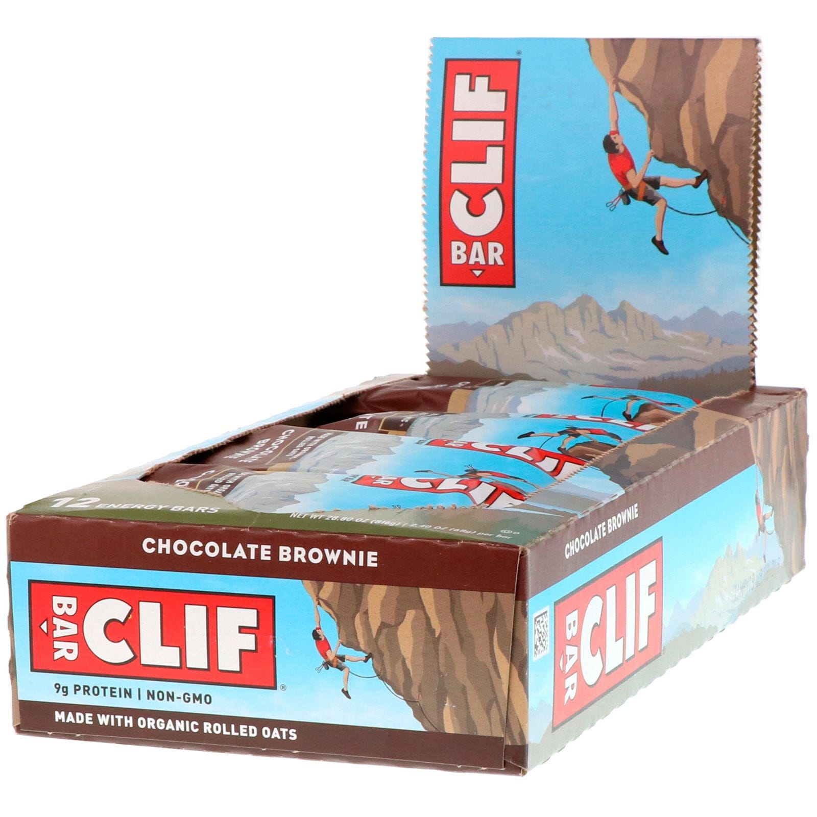 Clif Bar, Barra energética, brownie de chocolate, 12 barras, 2,40 oz (68 g) cada una