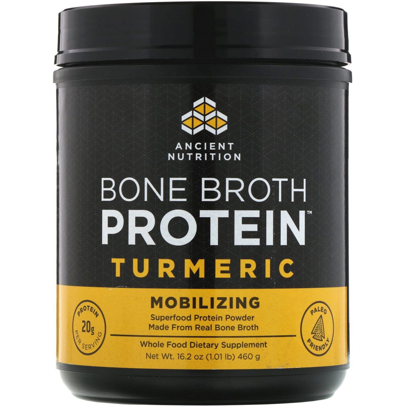 Dr. Axe / Ancient Nutrition, Bone Broth Protein, Turmeric, 1.01 lb (460 g)