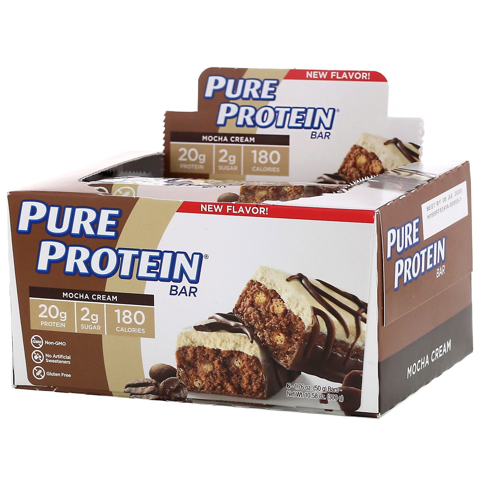 Pure Protein, Barritas de crema moca, 6 barritas, 50 g (1,76 oz) cada una