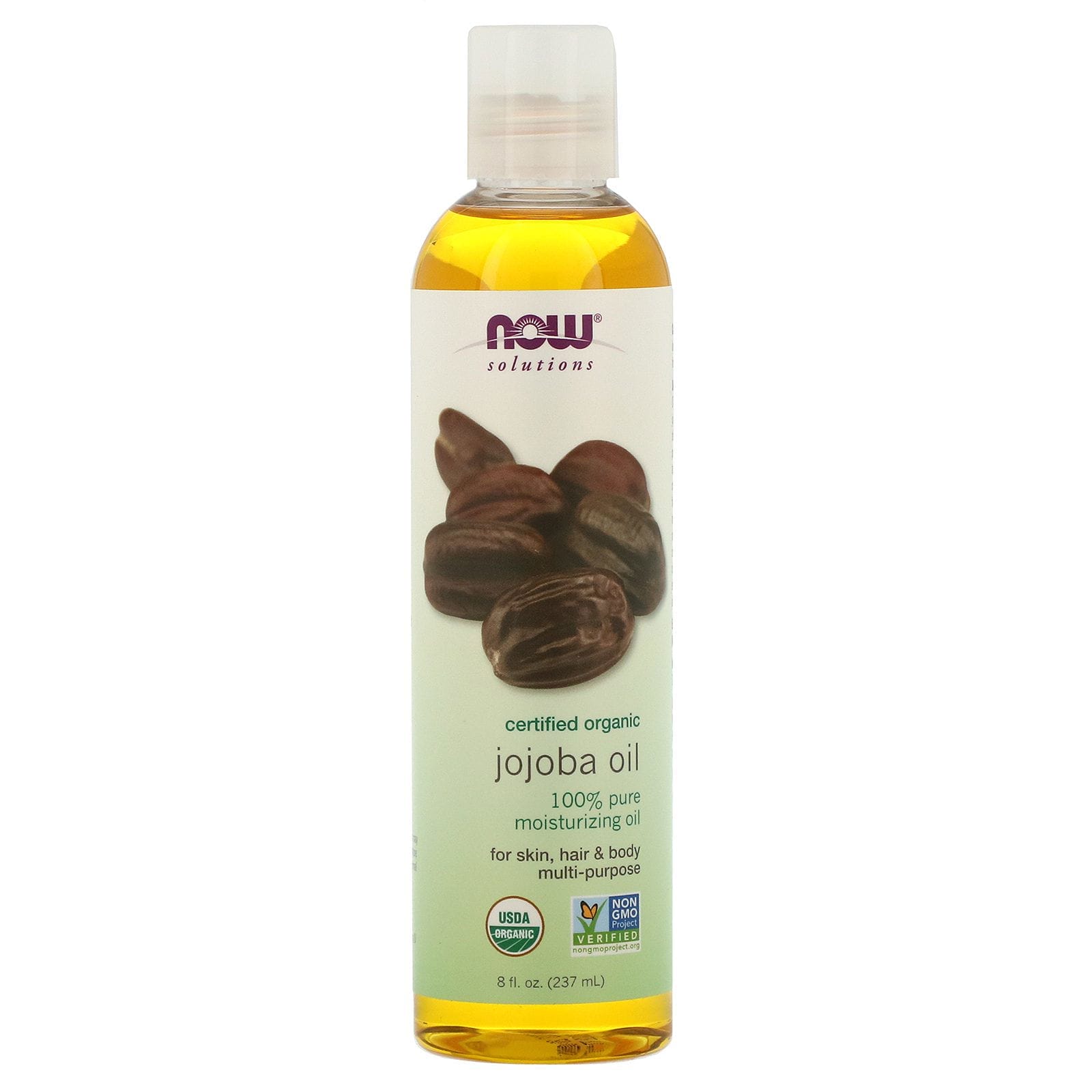 Now Foods, Aceite de Jojoba Solutions, certificado orgánico, 8 fl oz (237 ml)