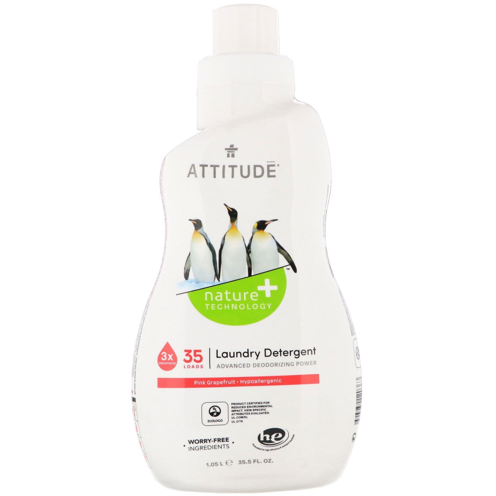 ATTITUDE, Detergente para la ropa de pomelo rosado de 1.05 l