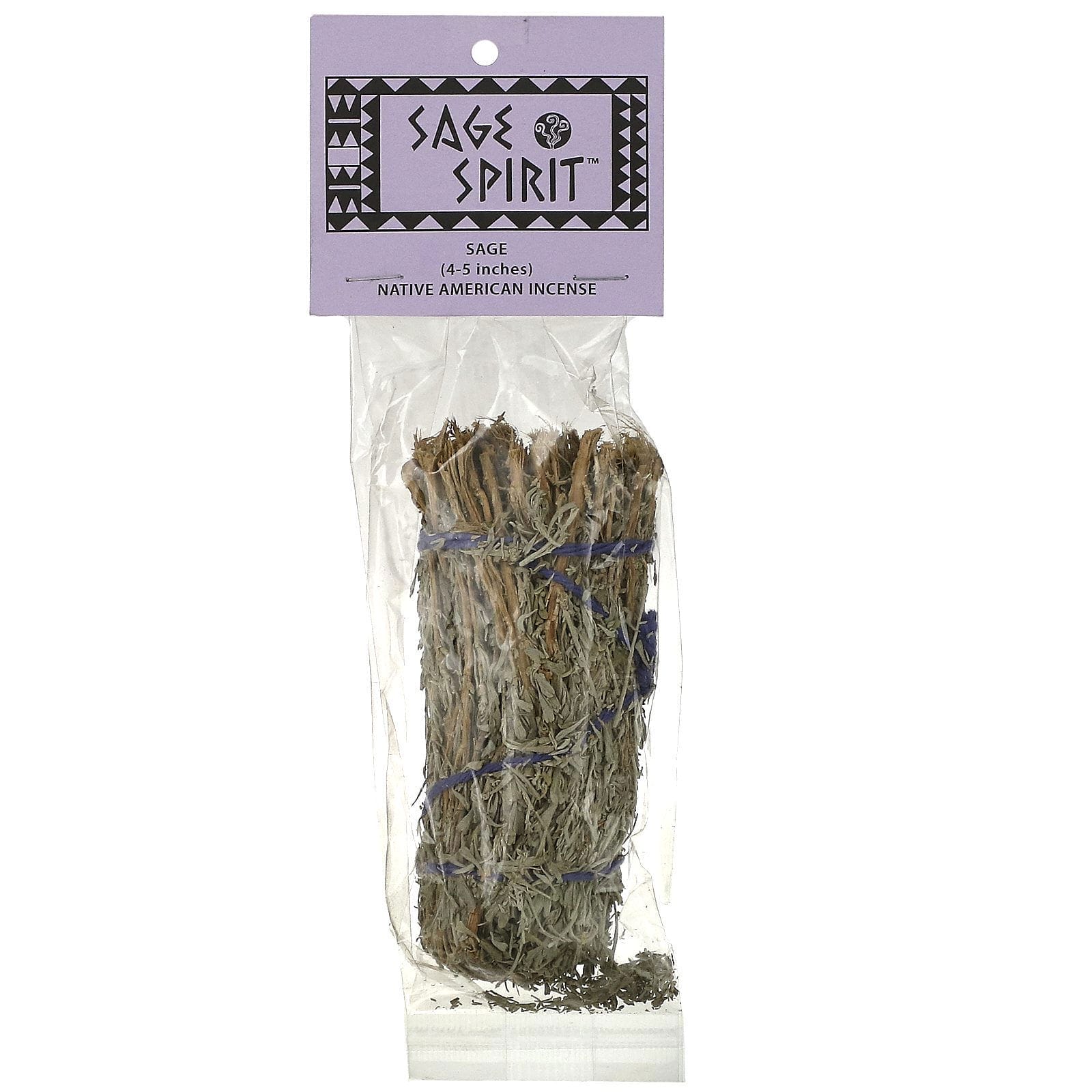 Sage Spirit, Incienso nativo americano, sabio, pequeño (4-5 pulgadas), 1 manojo