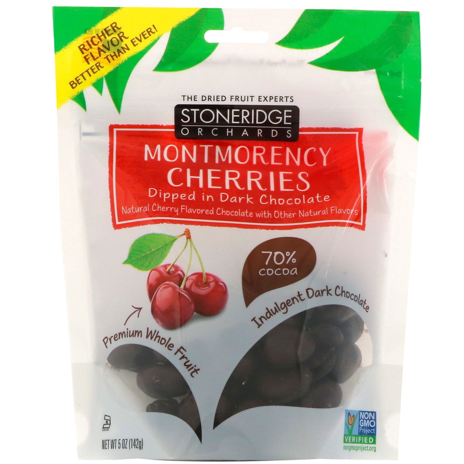 Stoneridge Orchards, Montmorency Cherries, Dipped in Dark Chocolate, 70% Cocoa, 5 oz (142 g)