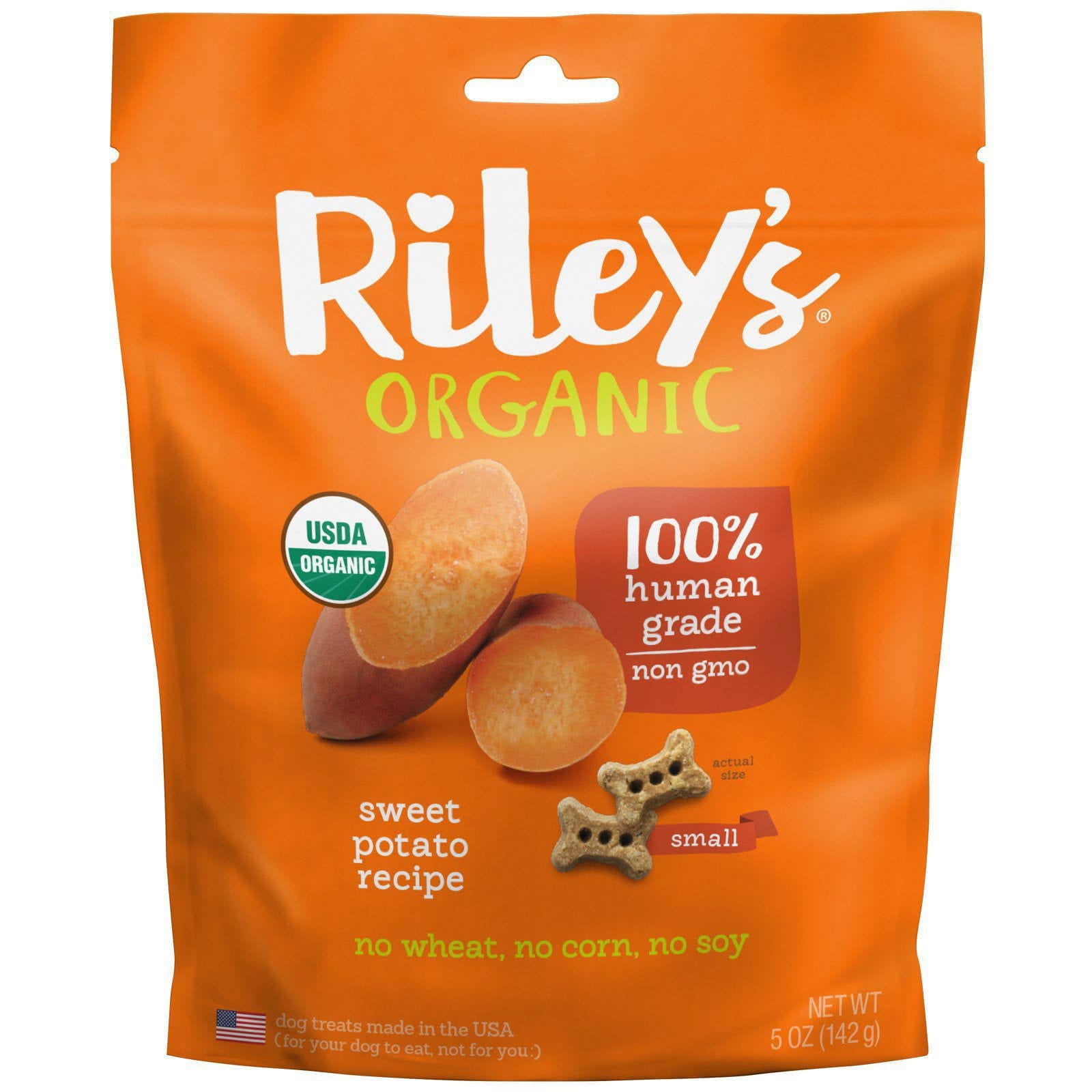 Riley’s Organics, Galletas para perros, Small Bone, receta de batatas, 5 oz (142 g)