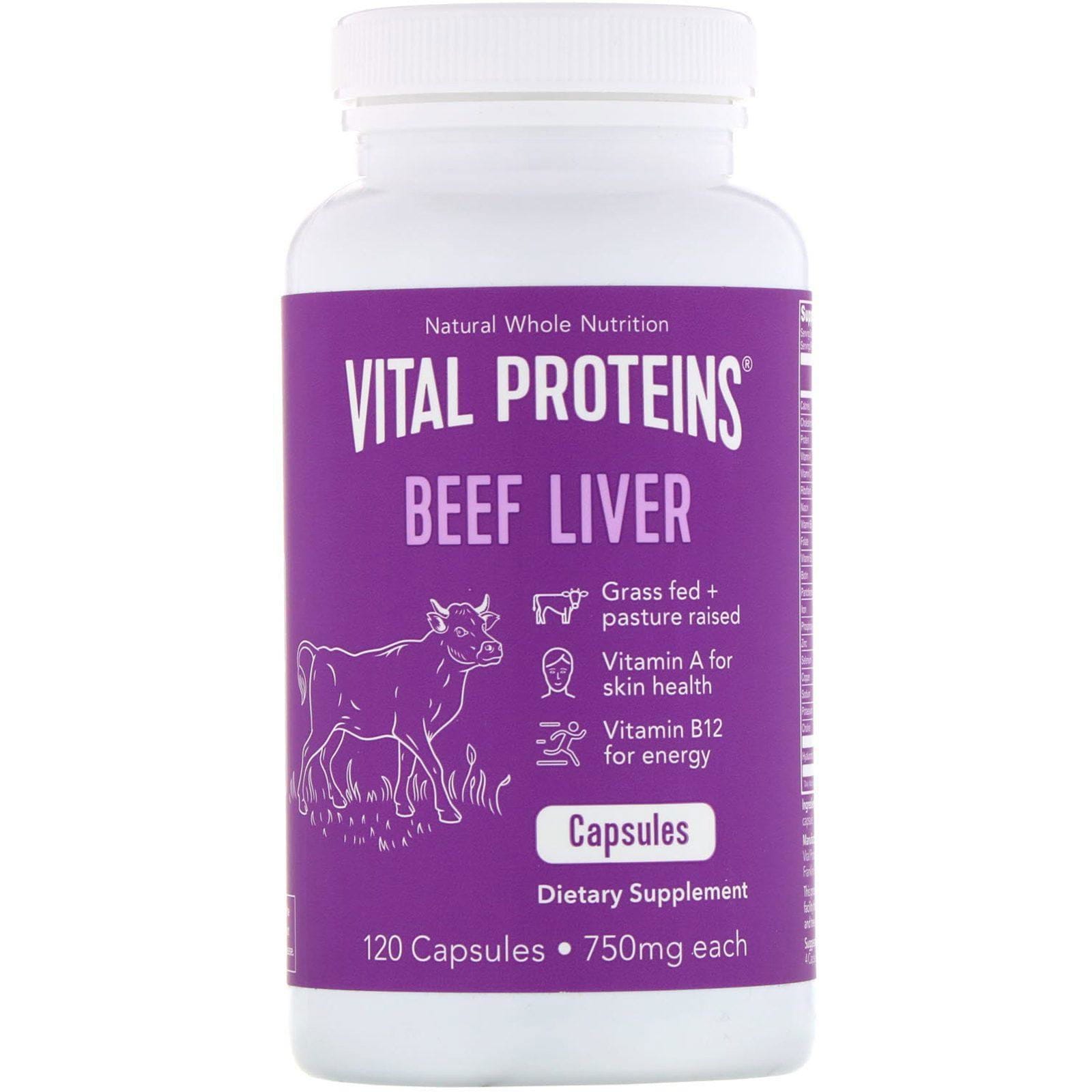 Vital Proteins, Hígado de res, 750 mg, 120 cápsulas