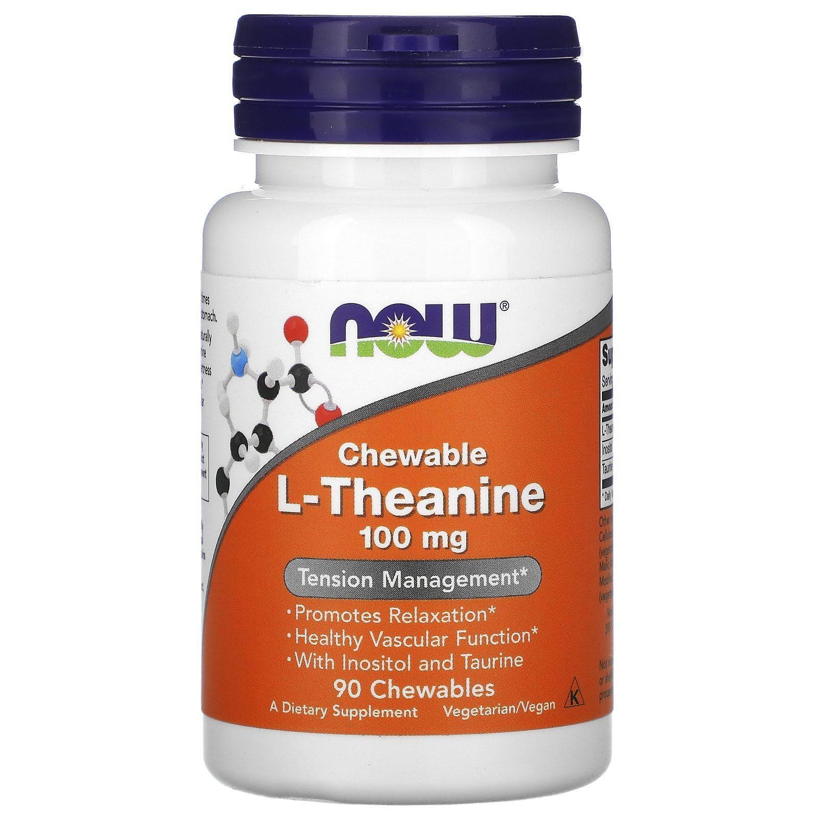Now Foods, Chewable L-Theanine , 100 mg, 90 Chewables
