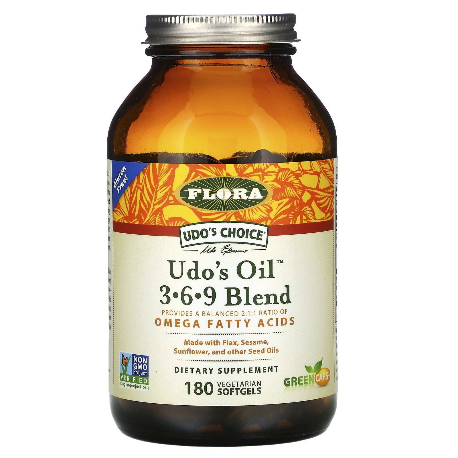 Flora, Udo's Choice, Mezcla 3-6-9 Udo's Oil, 180 cápsulas blandas vegetales