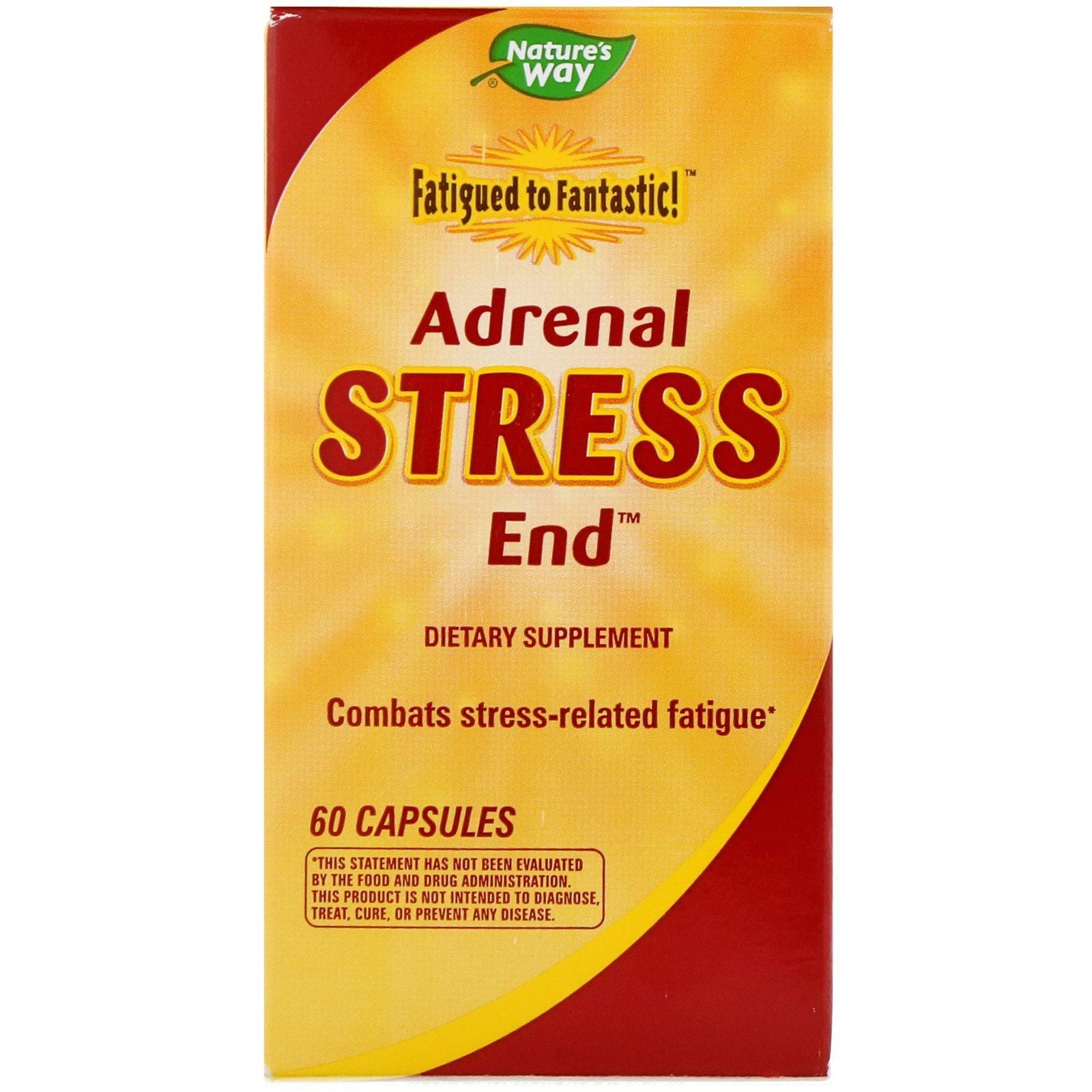 Nature's Way, Fatigued to Fantastic!, Adrenal Stress End, Terapia enzimatica que termina con el estrés adrenal, 60 cápsulas