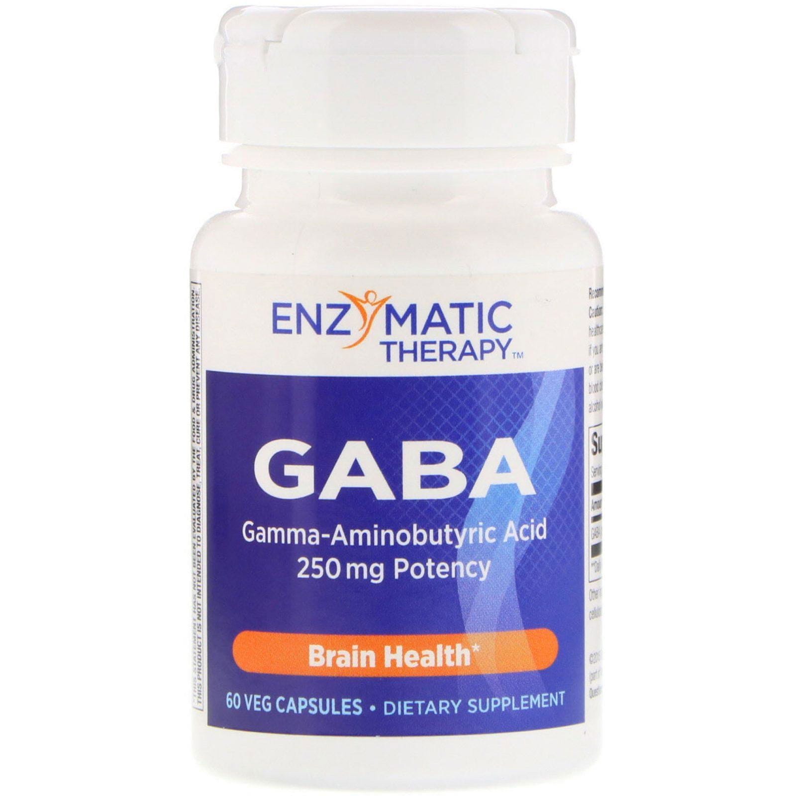 Enzymatic Therapy, GABA, 60 cápsulas vegetarianas