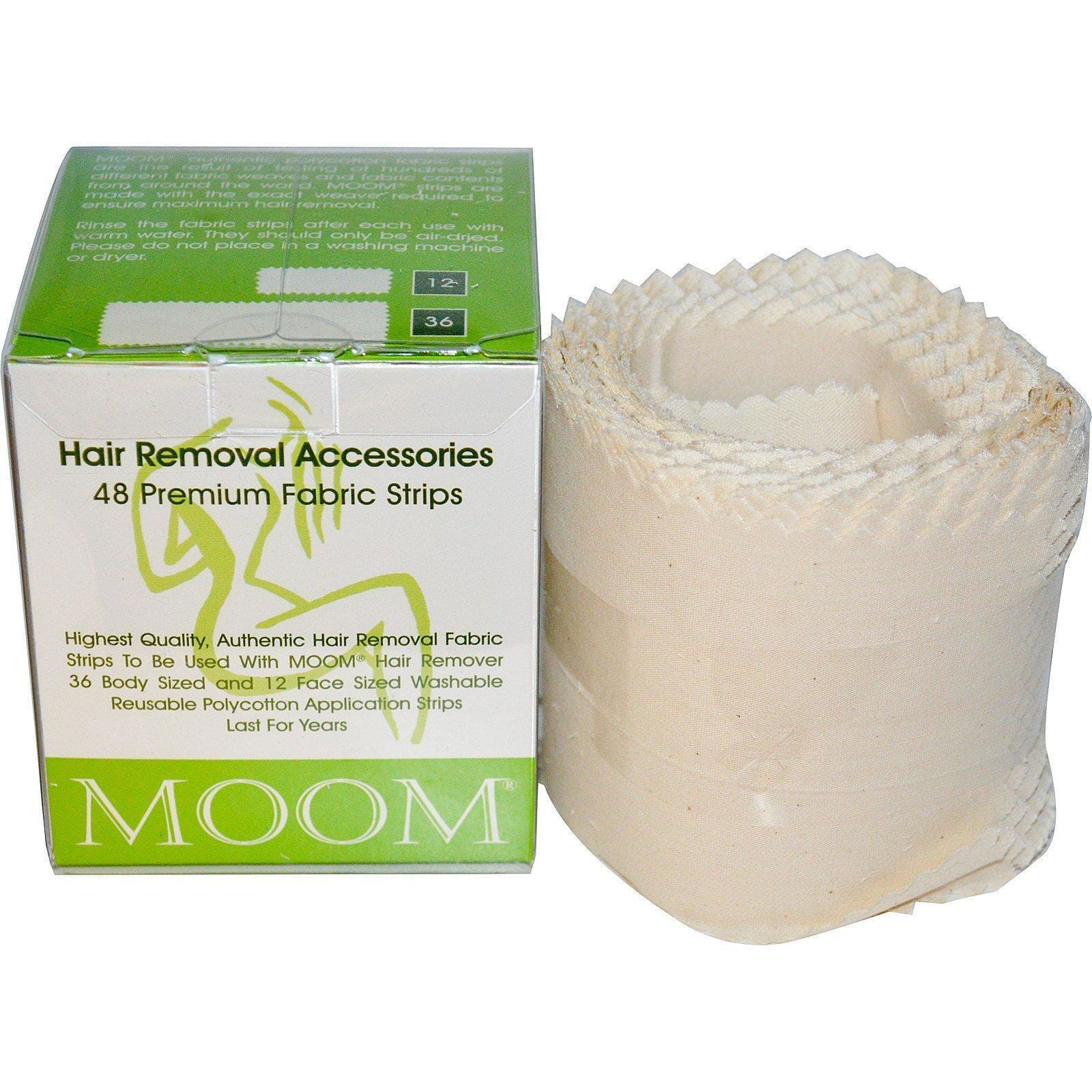 Moom, Accesorios para remover el vello, tiras de tela de primera calidad, 48 Gazas