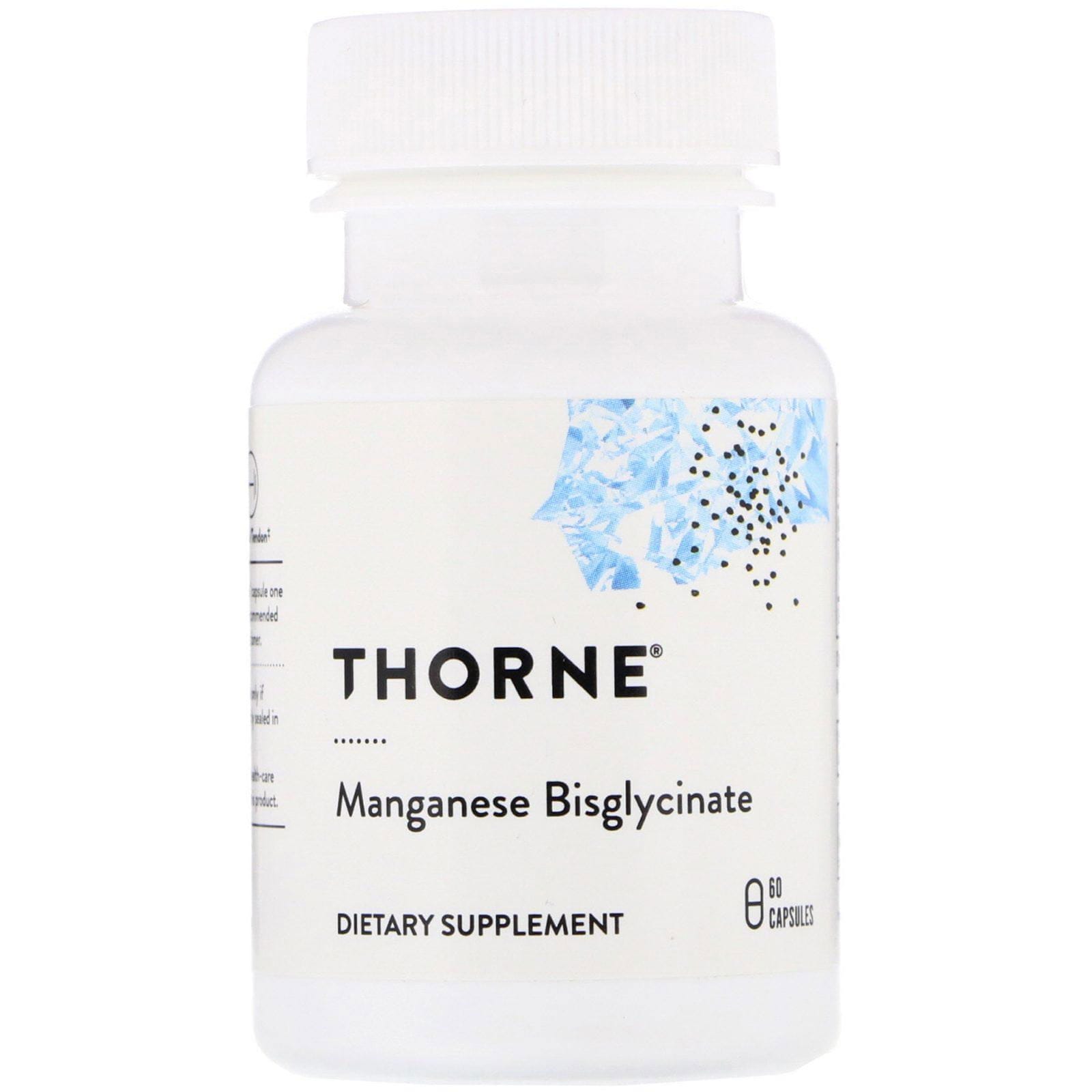 Thorne Research, Bisglicinato de manganeso, 60 cápsulas