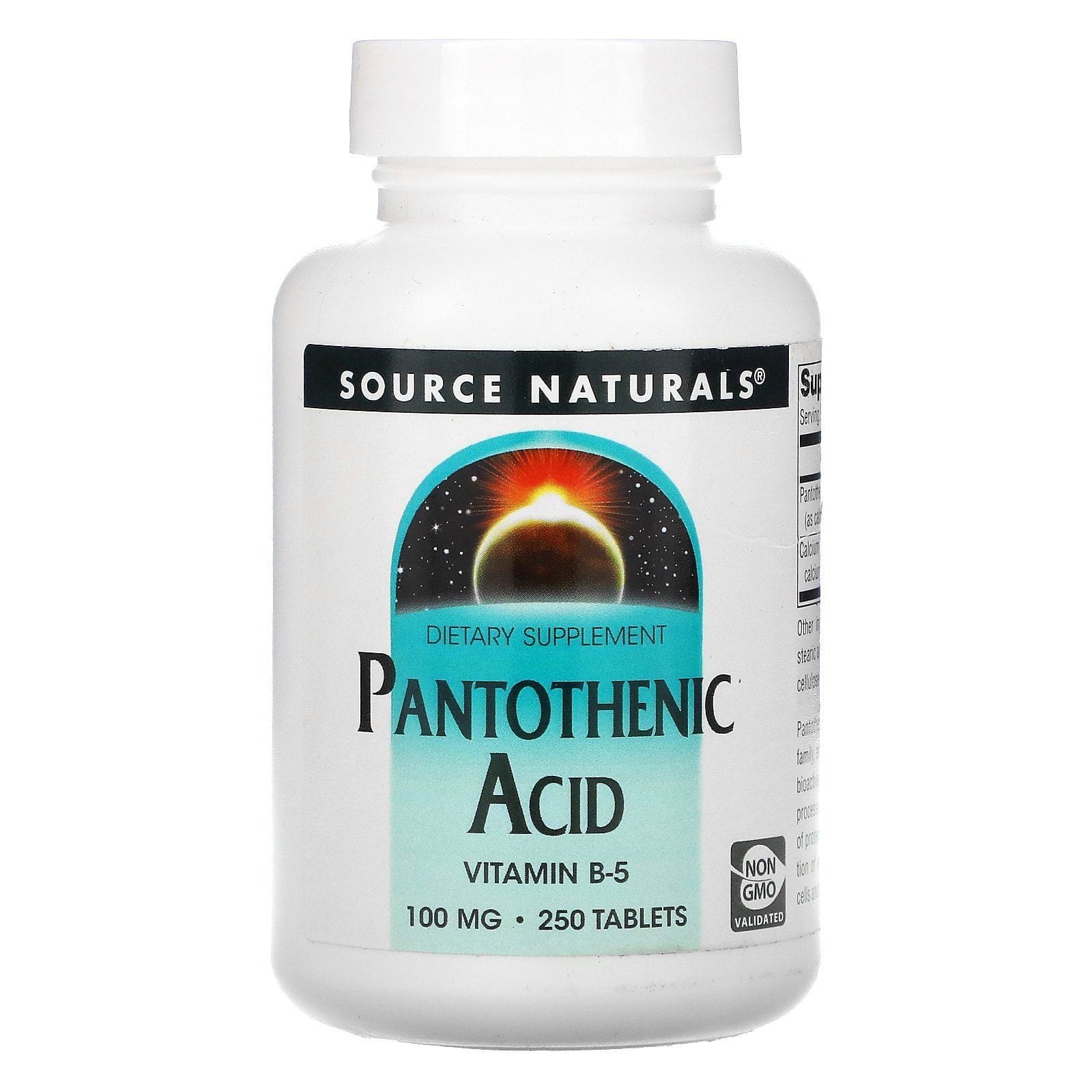 Source Naturals, Ácido pantoténico, 100 mg, 250 comprimidos