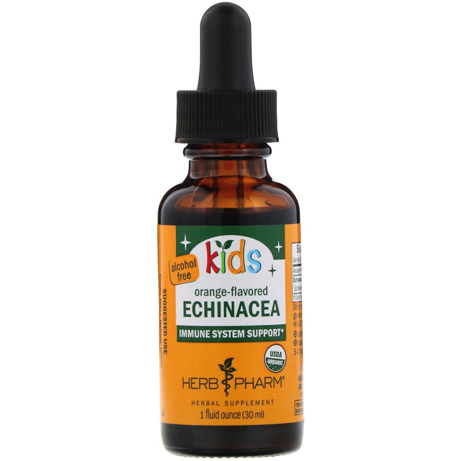 Herb Pharm, Equinácea para niños, Sin alcohol, Sabor a naranja, 30 ml (1 oz. líq.)