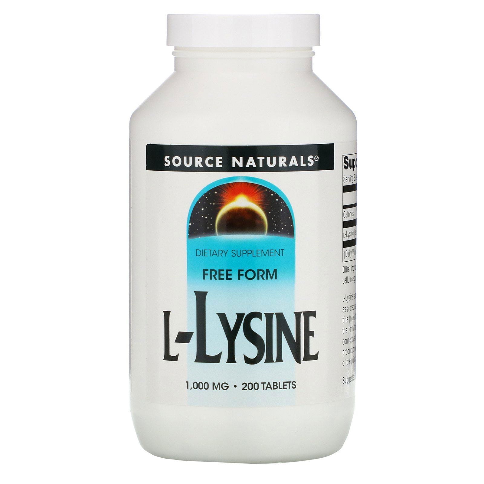 Source Naturals, L-lisina, 1000 mg, 200 comprimidos