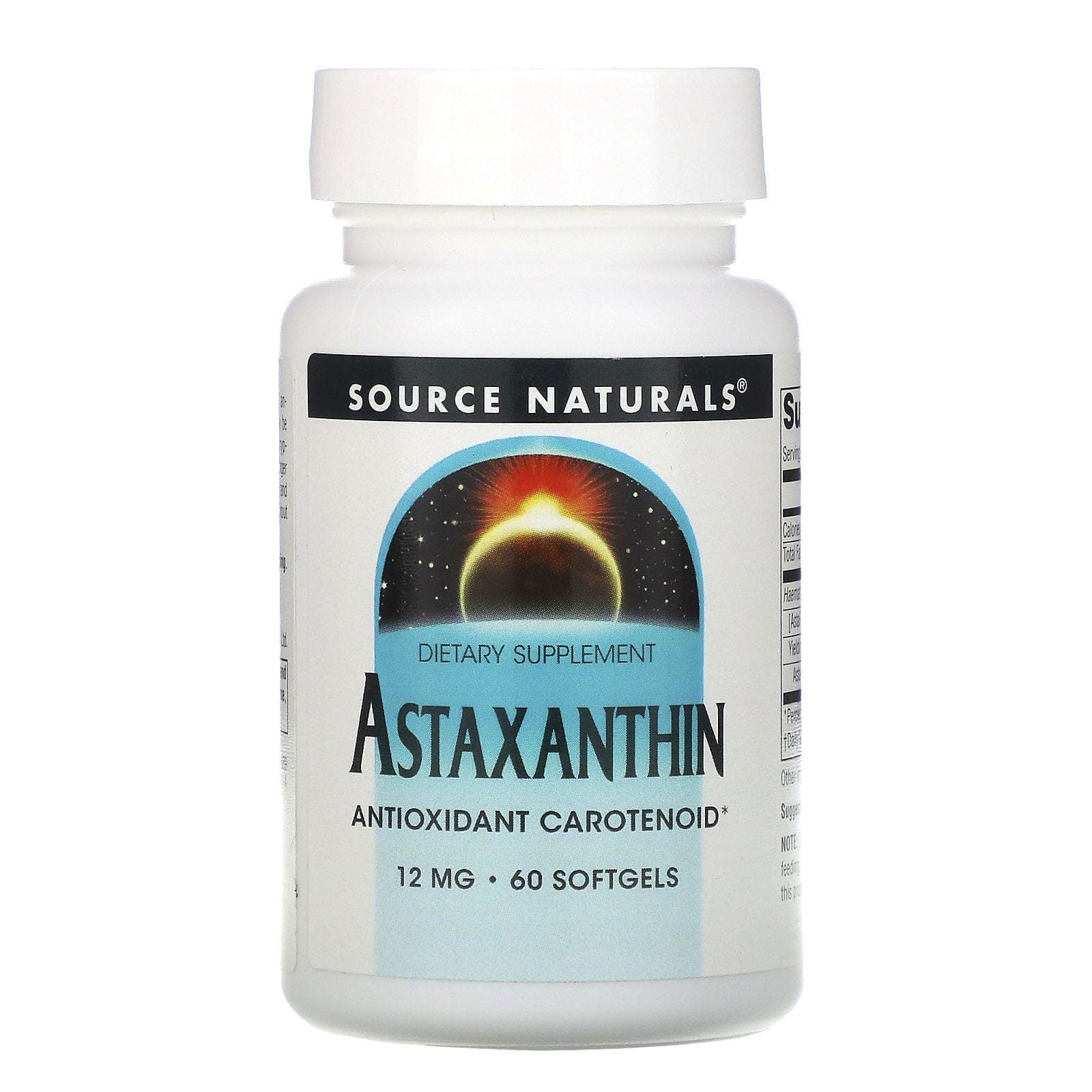 Source Naturals, Astaxantina, Suplemento alimentario, 12 mg, 60 cápsulas blandas